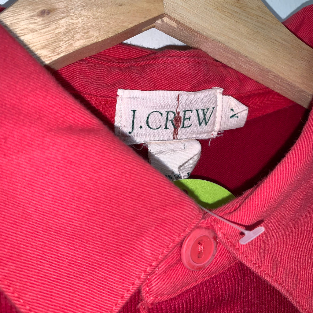 J Crew Oarsmen Red Tonal Cotton Rugby Shirt: Medium