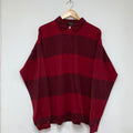 Vintage J Crew Oarsmen Red Tonal Stripe Cotton Rugby Shirt: Large