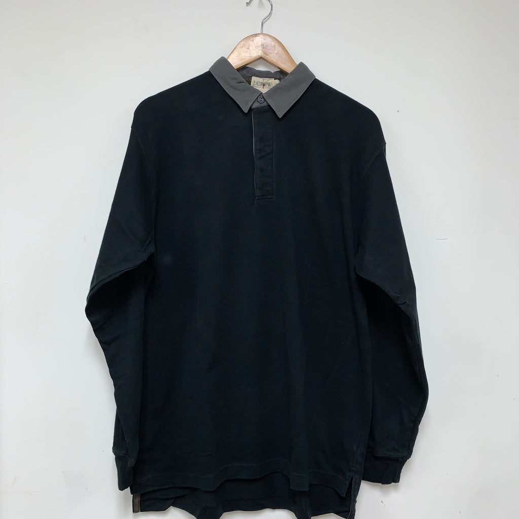 J Crew Black Gray Tonal Rugby Cotton Shirt: Medium