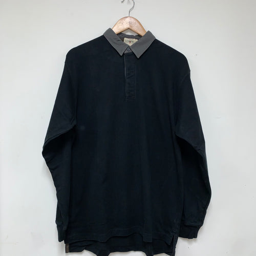 J Crew Black Gray Tonal Rugby Cotton Shirt: Medium
