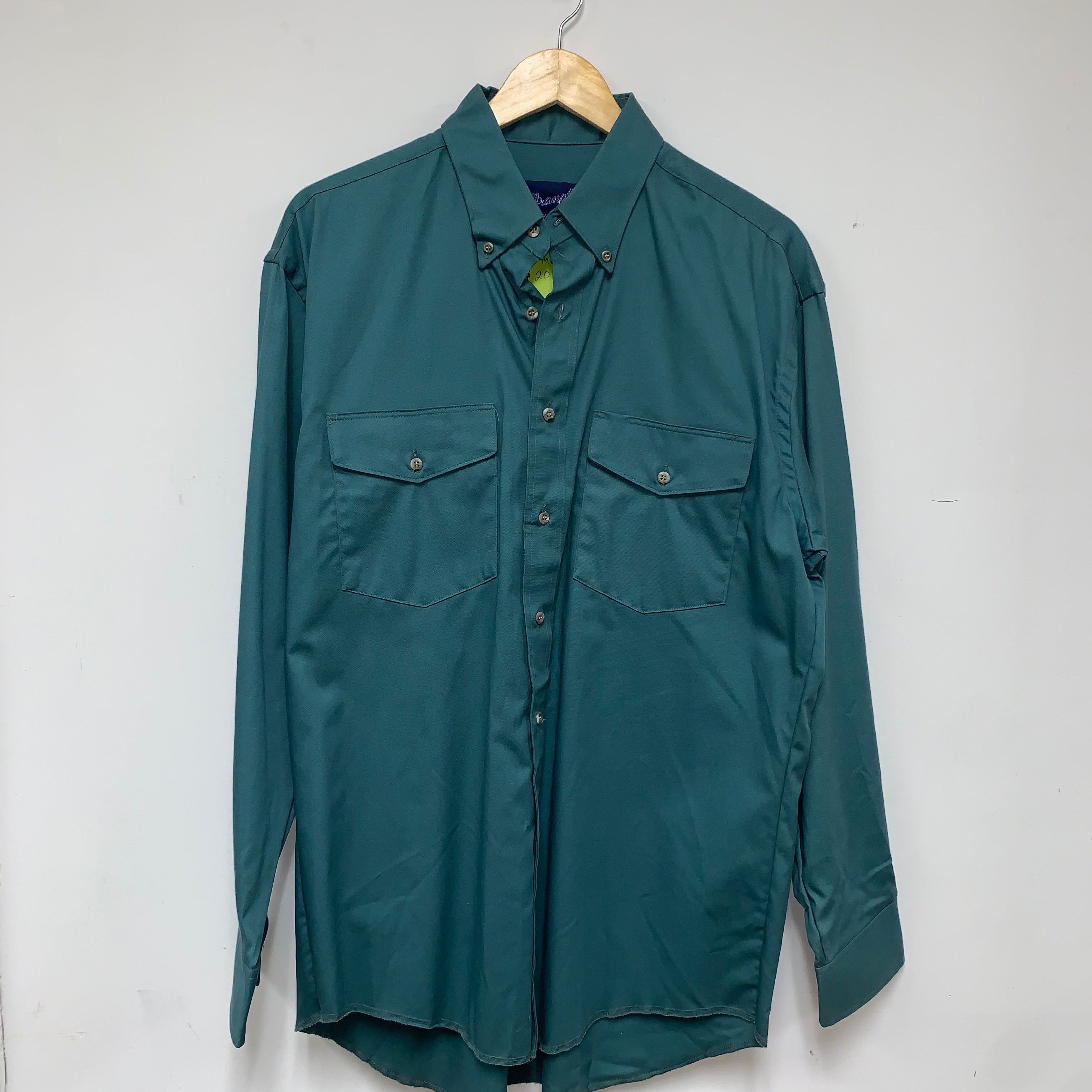 Vintage Dark Green Wrangler Western L/S Button Down: M