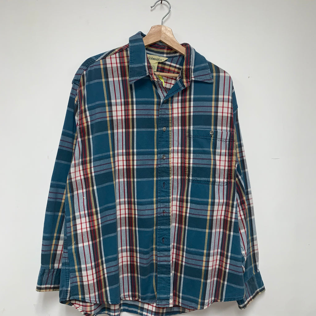 Vintage St. Johns Bay Cotton Button Down Shirt: XL