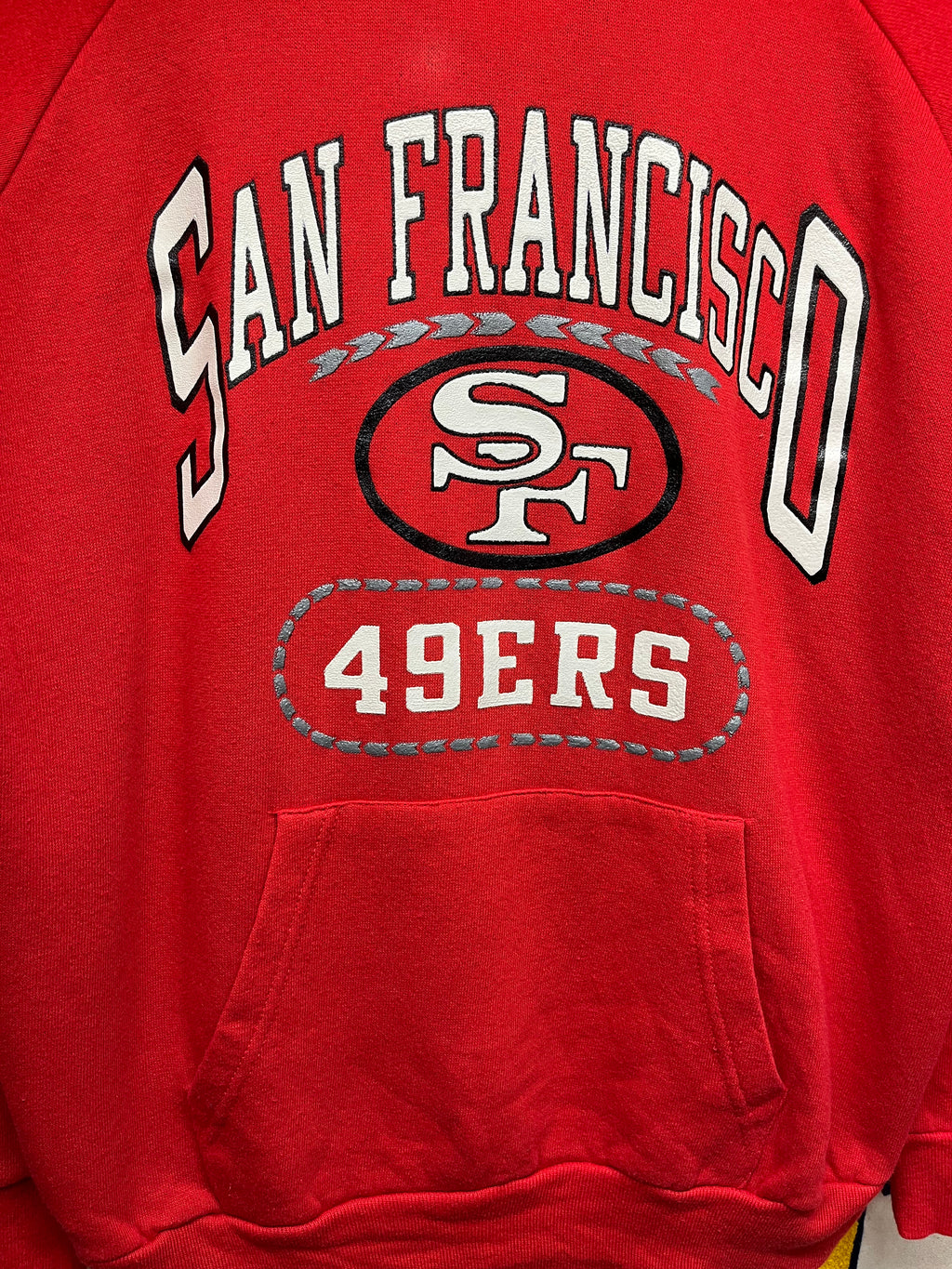 Vintage San Francisco 49ers NFL 80's Red Champion Hoodie Sweatshirt: M/L