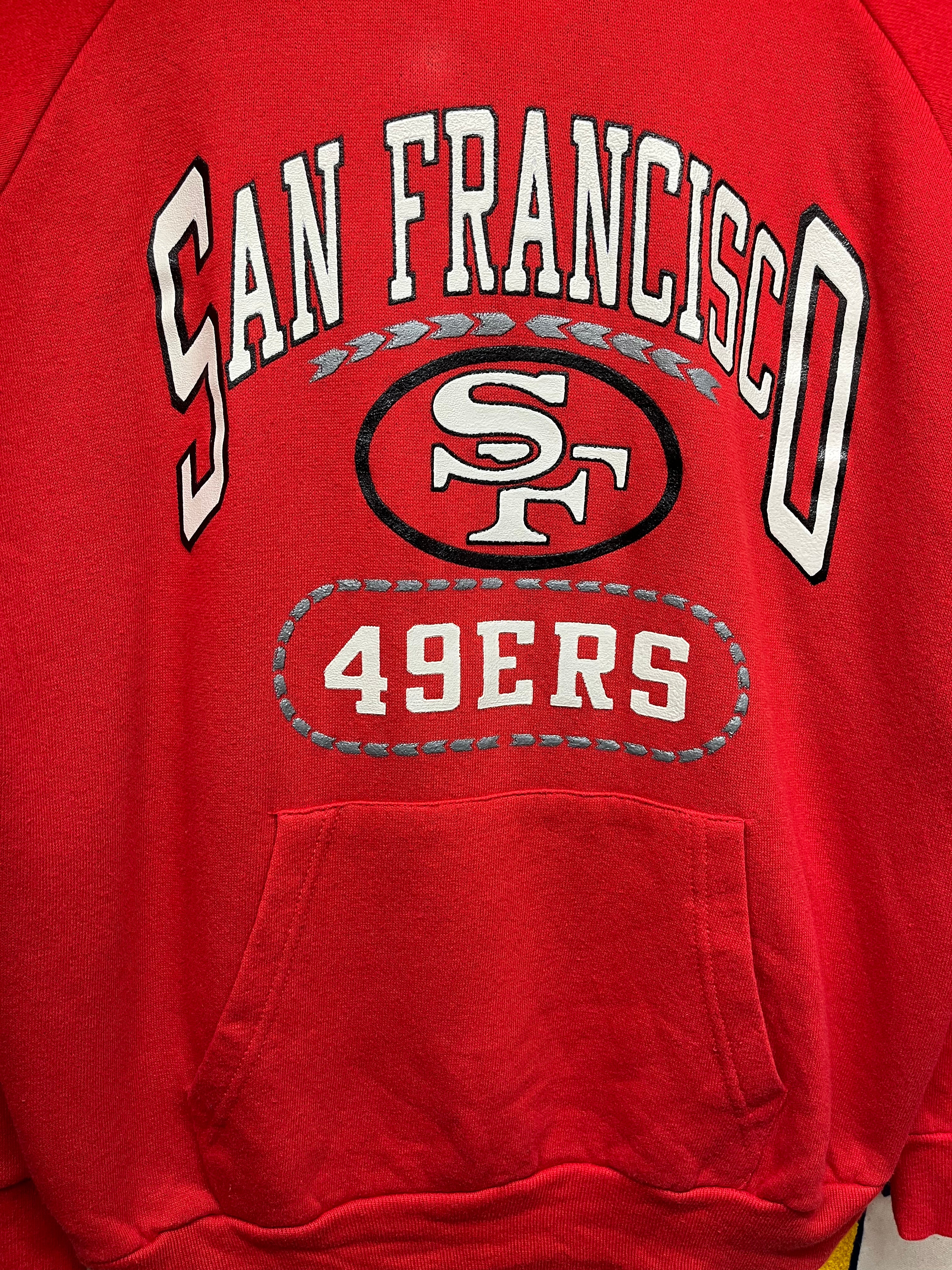 Vintage San Francisco 49ers NFL 80's Red Champion Hoodie Sweatshirt: M/L