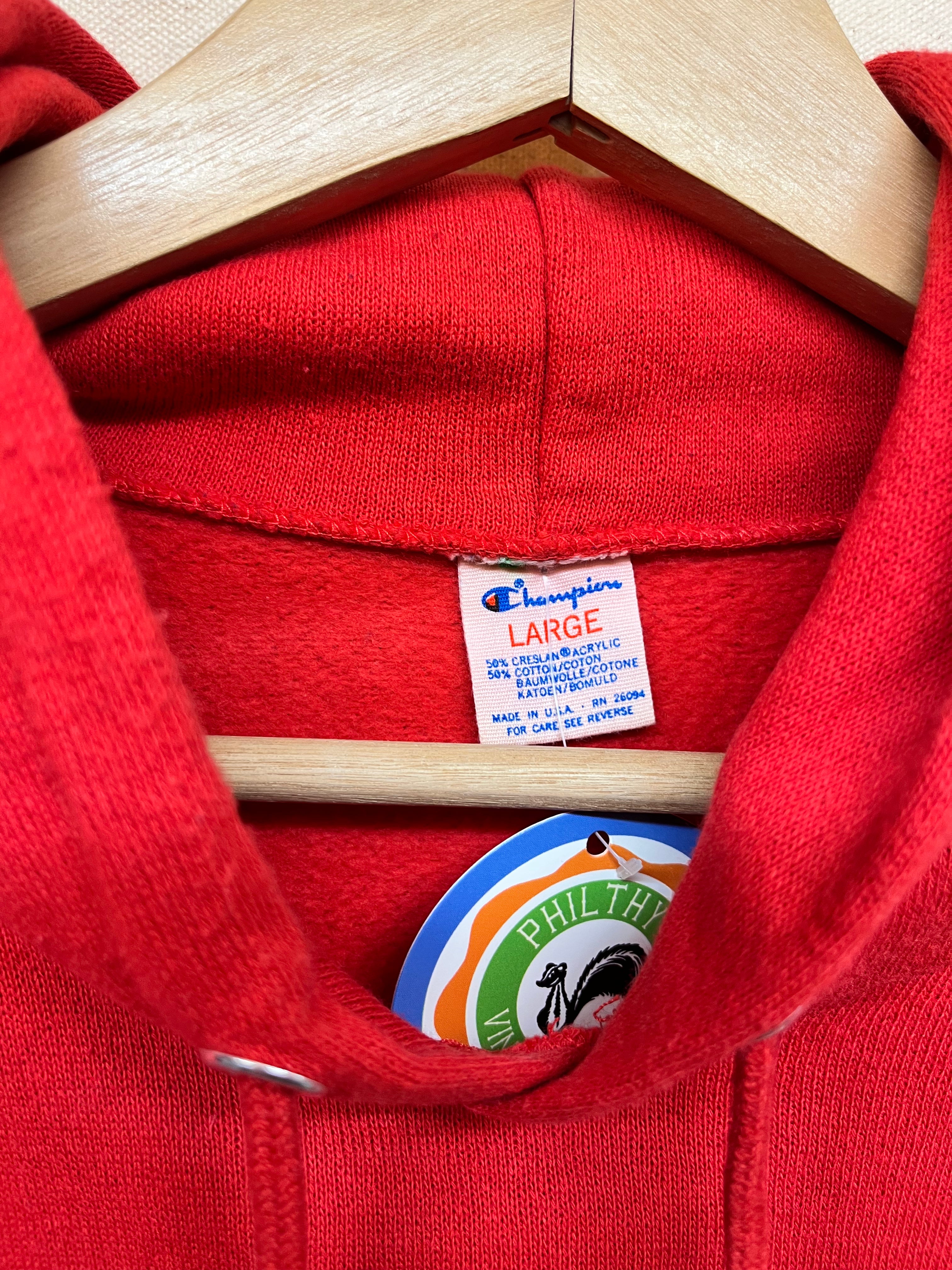 Vintage San Francisco 49ers NFL 80's Red Champion Hoodie Sweatshirt: M/L