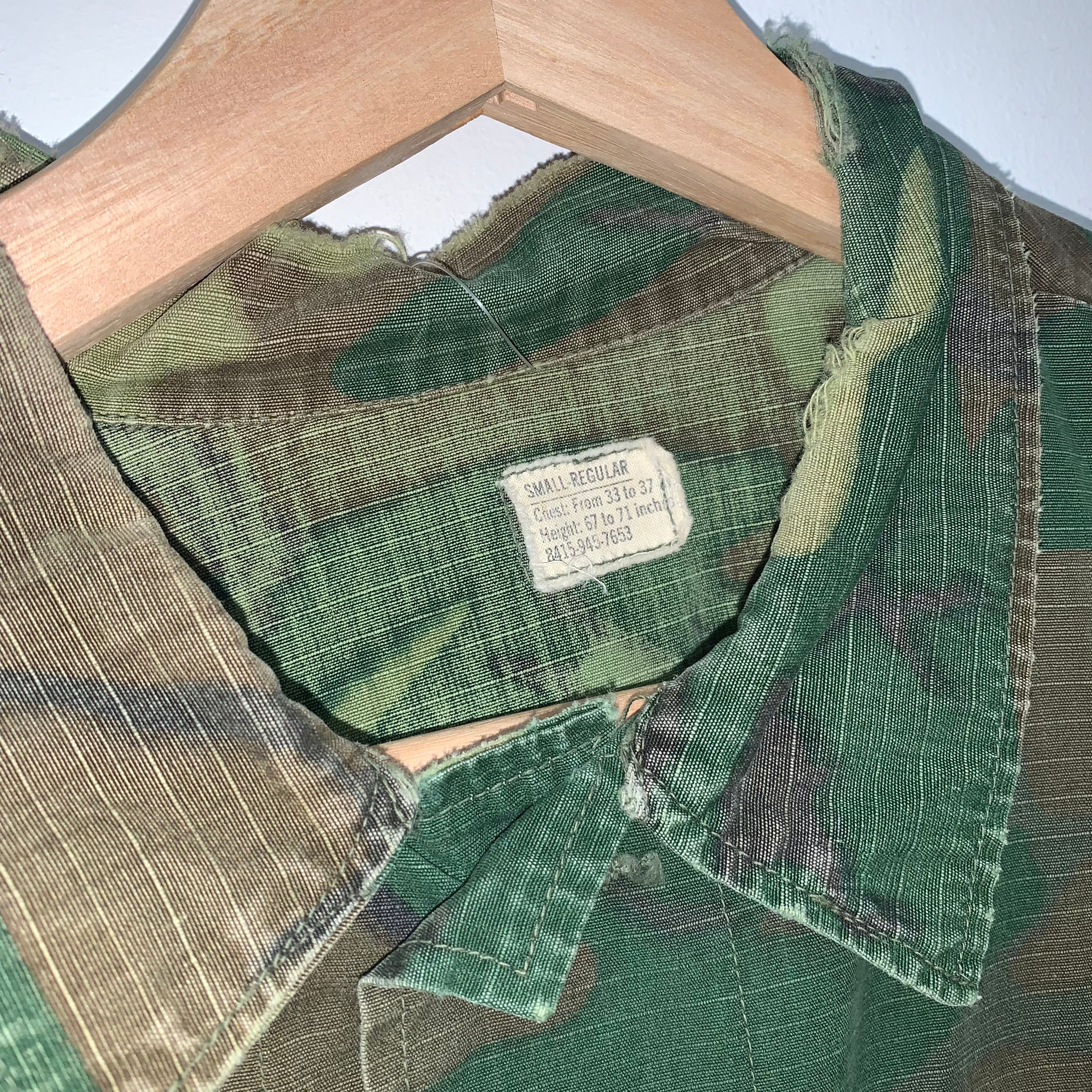 Vintage 60's Slant Pocket Military Ripstop Lightweight Jacket: S