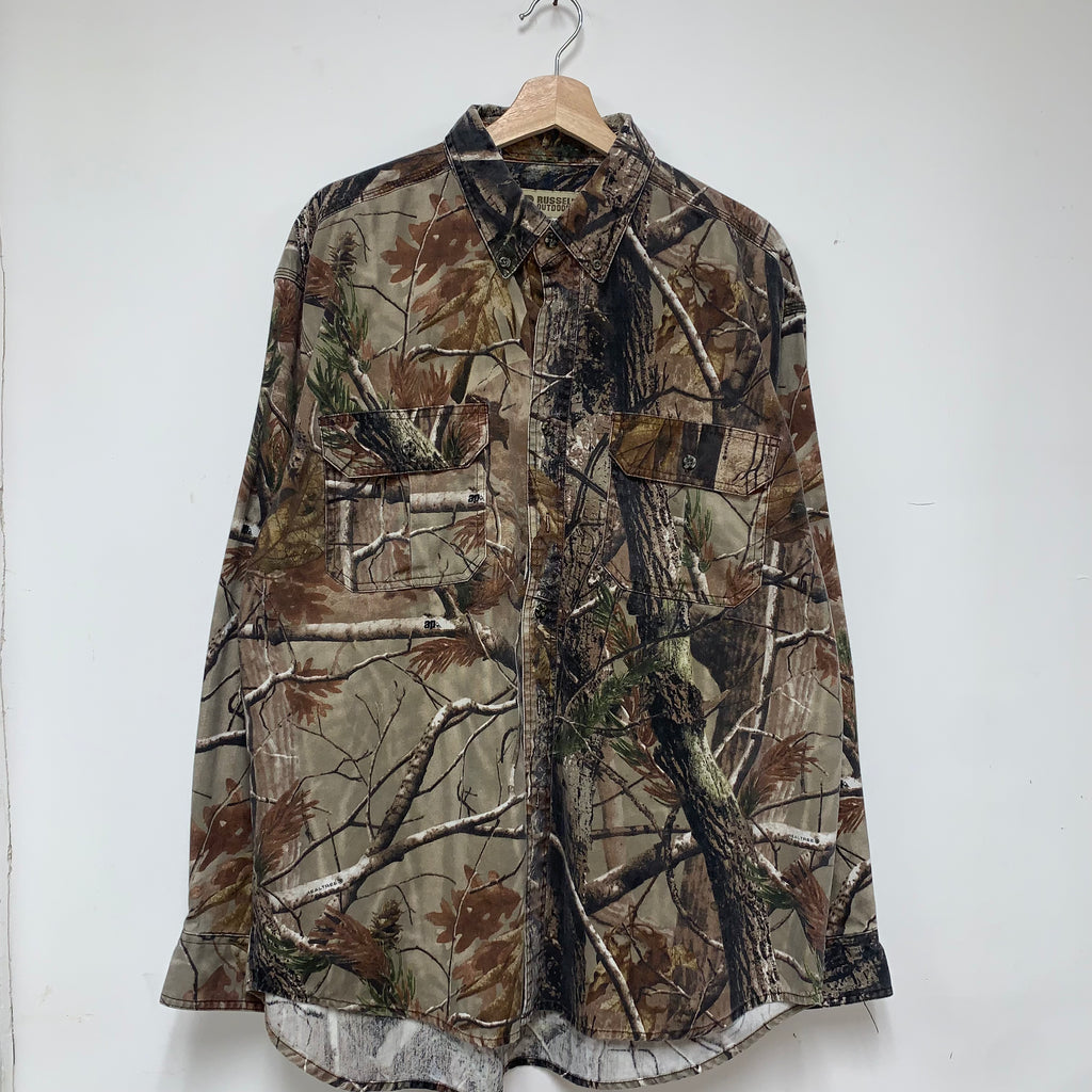 Vintage Russell Outdoors Camo Long Sleeve Button Down: XL