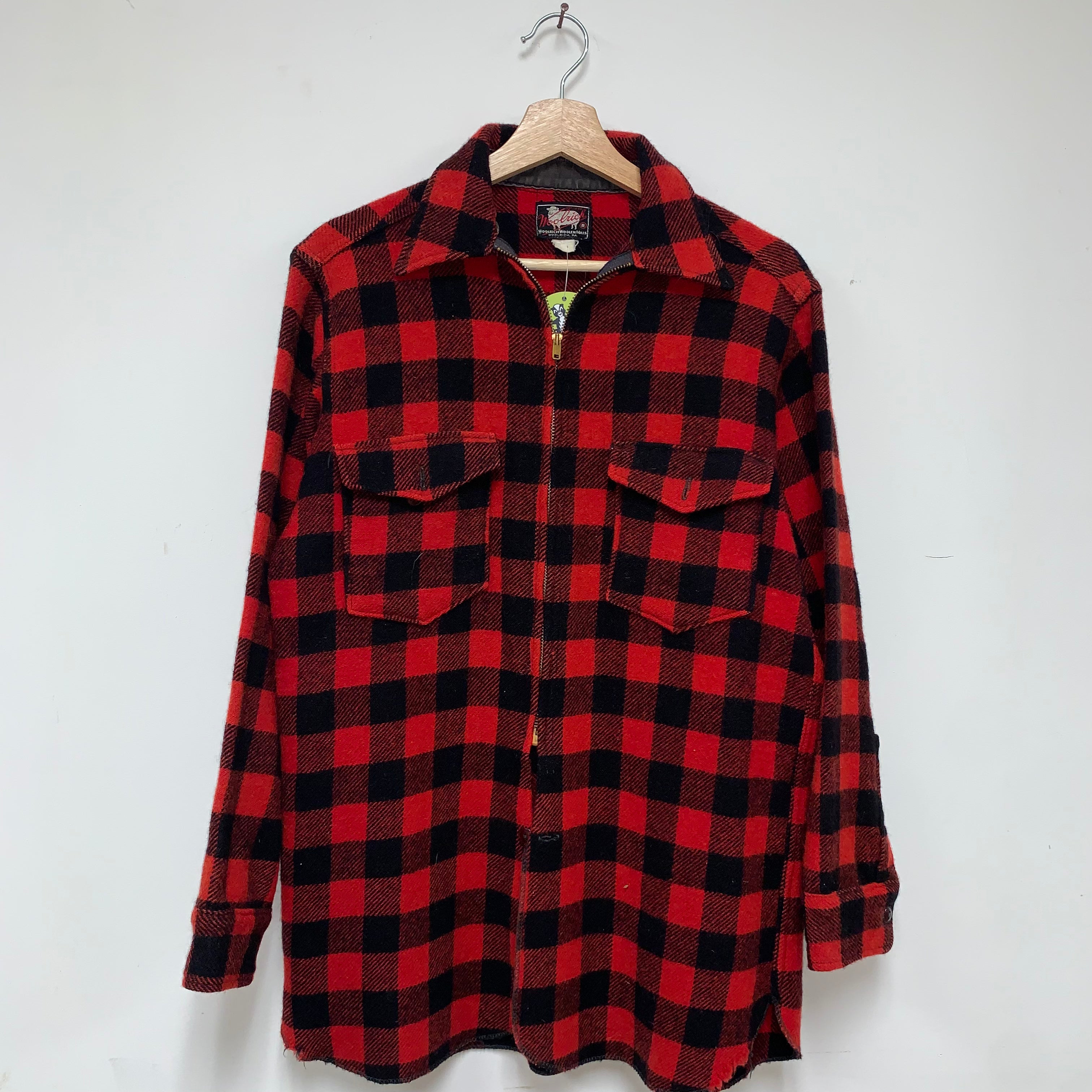 Vintage Woolrich Buffalo Plaid Zip Flannel: M