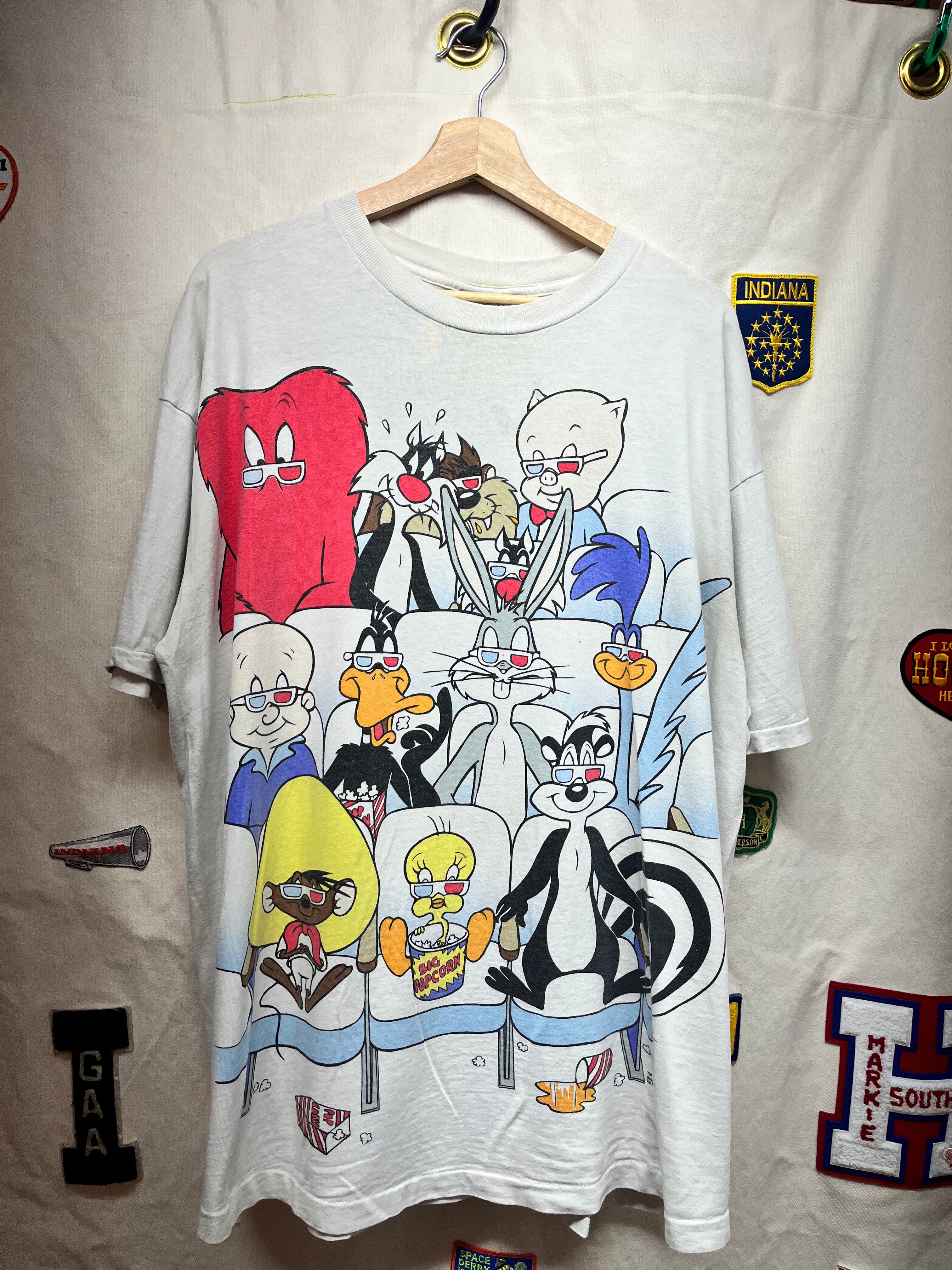 Vintage Signal Sports 1993 Looney Tunes Warner Bros 3D Cartoon Shirt