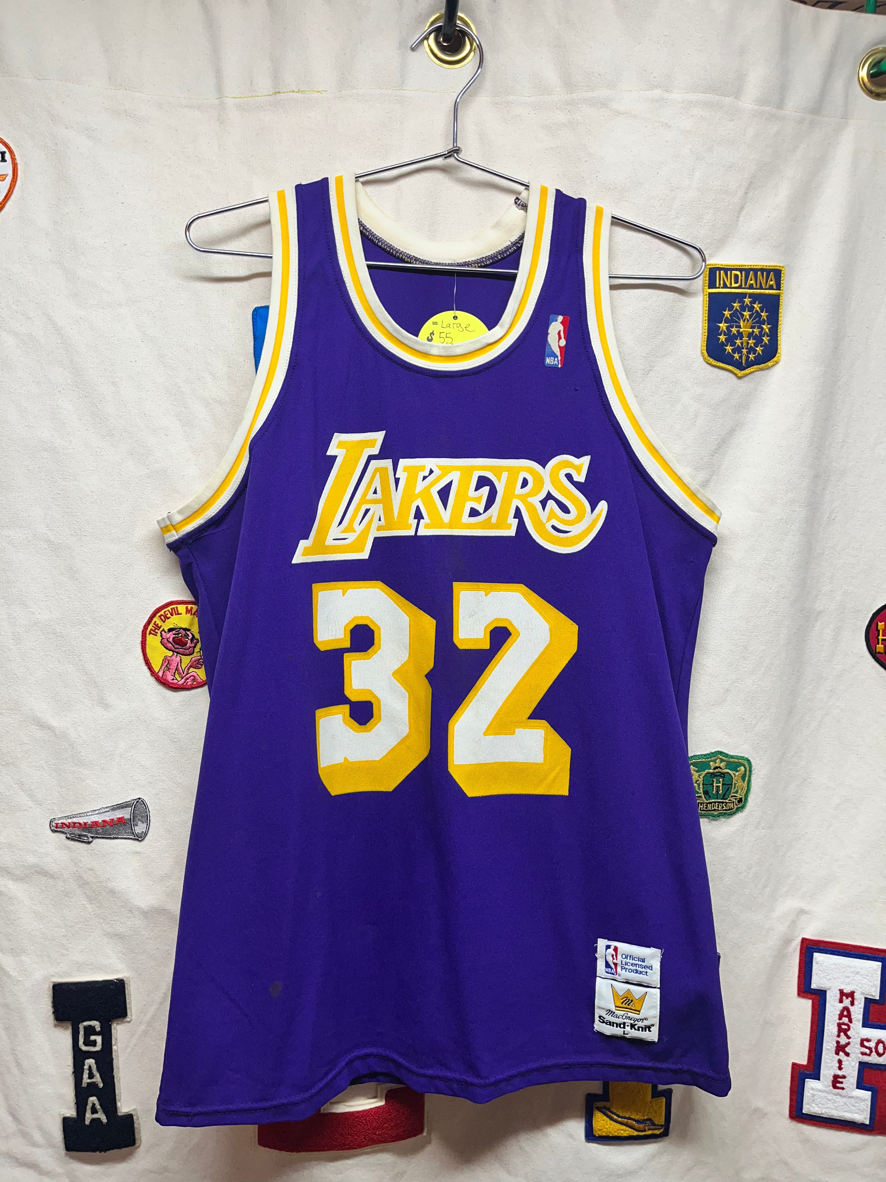 Vintage Los Angeles Lakers Sand Knit Magic Johnson Large