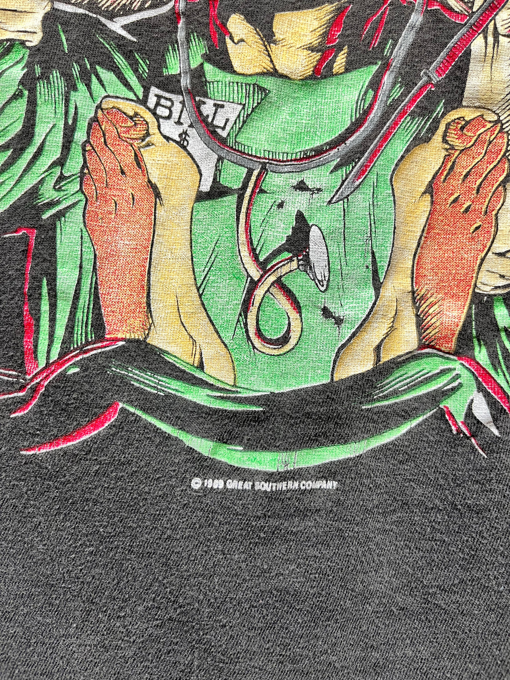 Vintage Metal Church Fake Healer Surgery 1989 Faded Punk Band T-Shirt: Large/Medium