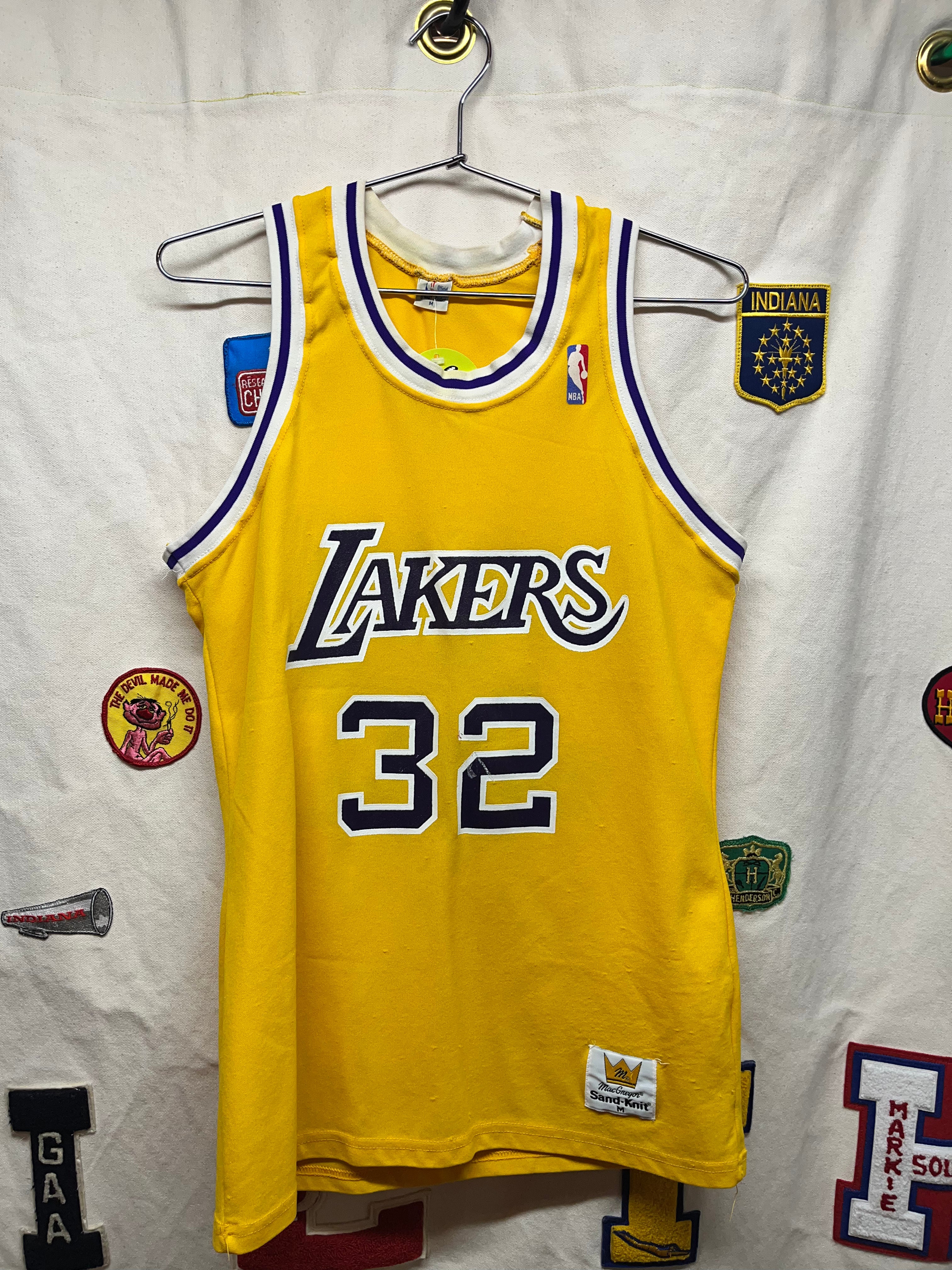 Vintage Los Angeles Lakers Magic Johnson Sand Knit Medium Jersey