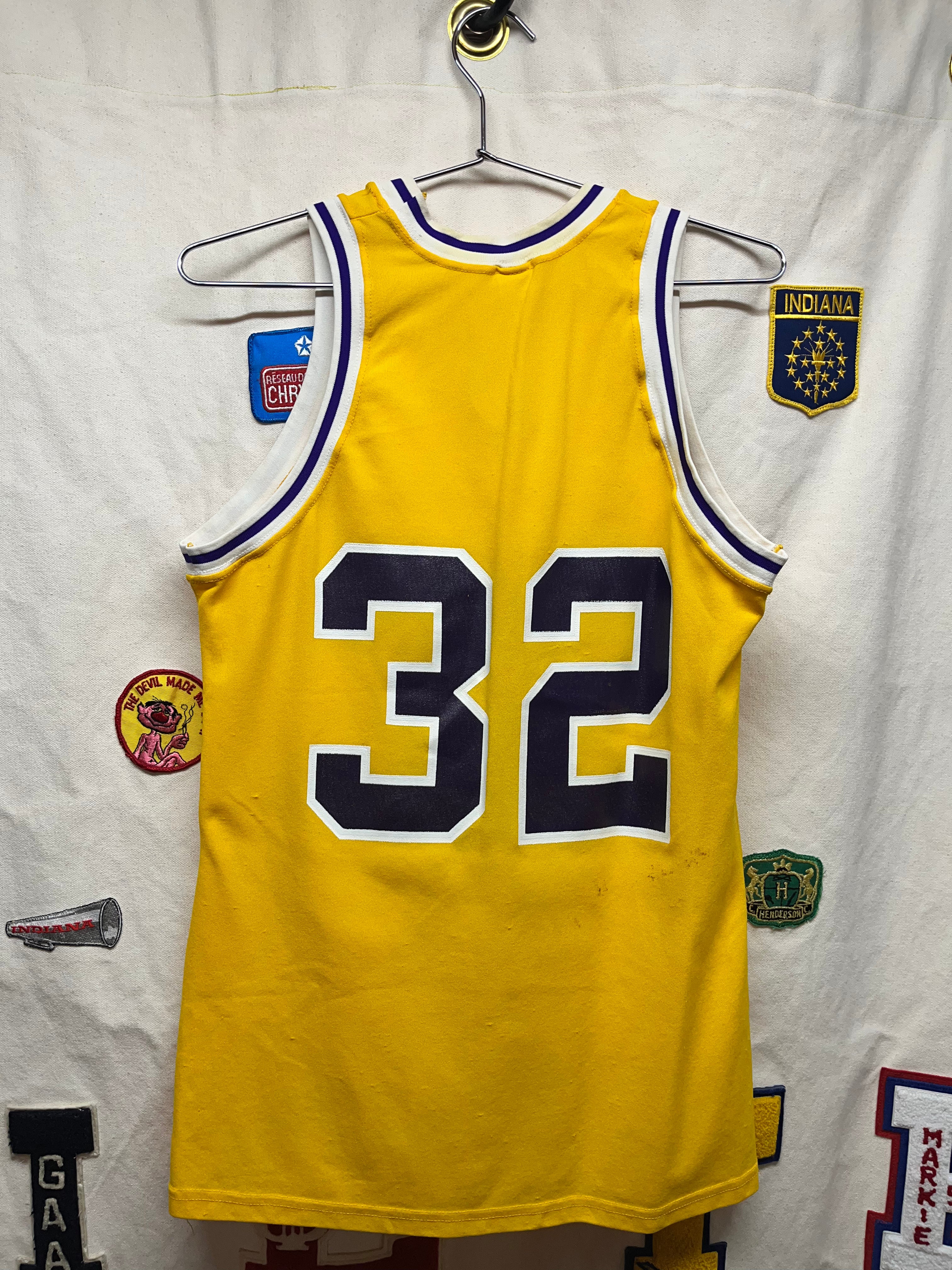 Vintage Los Angeles Lakers Magic Johnson Sand Knit Medium Jersey