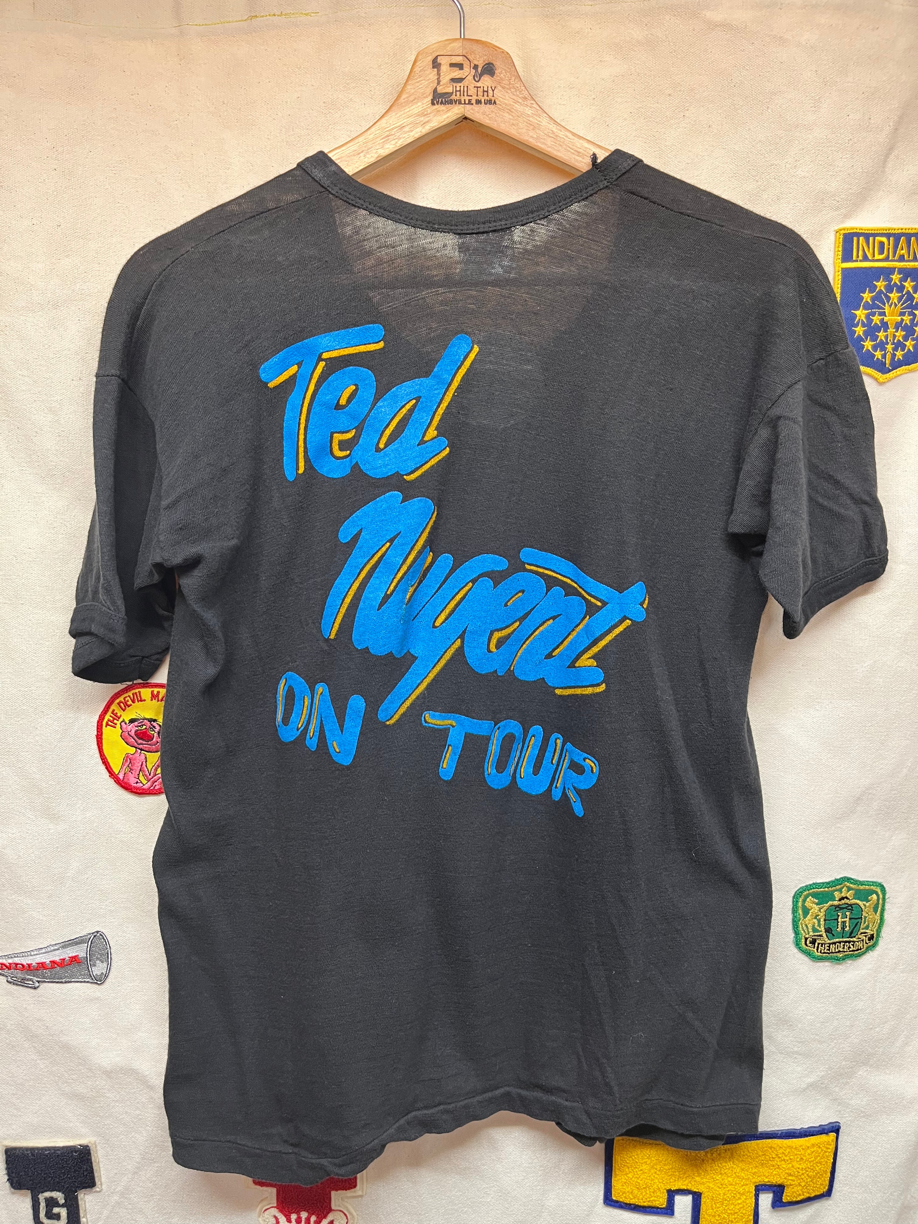 Vintage Ted Nugent On Tour 70's Live Concert T-Shirt: Medium/Large