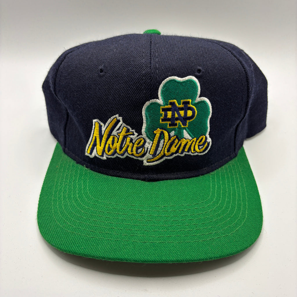 Vintage University Notre Dame Fighting Irish Navy Green The Game Snapback Hat