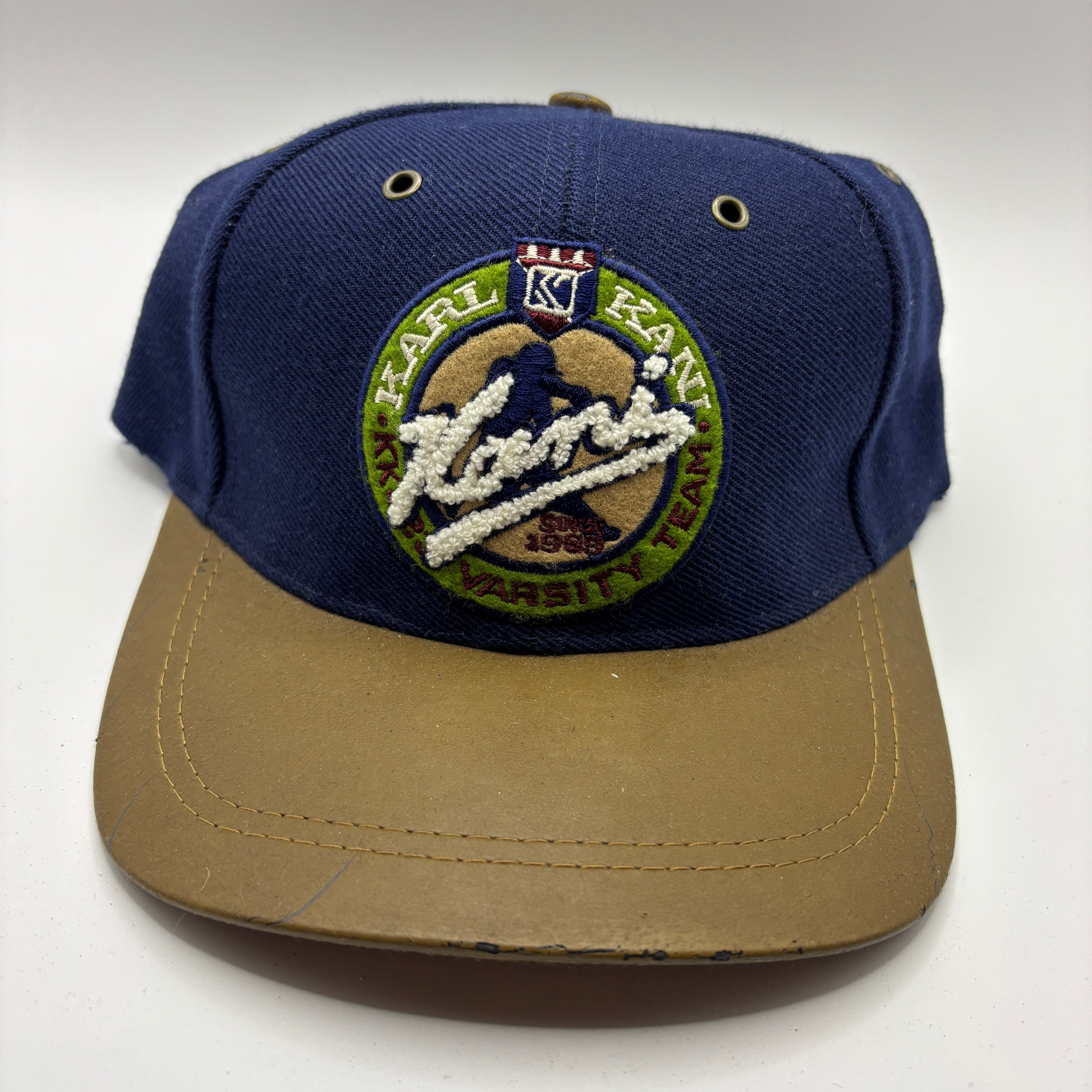 Vintage Karl Kani Jeans Varsity Team Navy Blue Strapback Hat