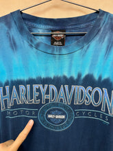 Load image into Gallery viewer, Vintage Harley Davidson Buds Evansville Indiana Blue Tie Dye Longsleeve: Large
