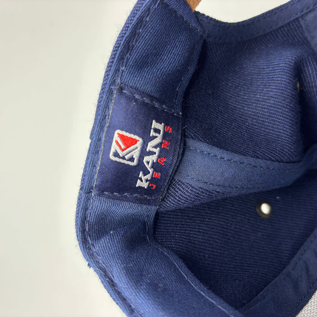 Vintage Karl Kani Jeans Varsity Team Navy Blue Strapback Hat