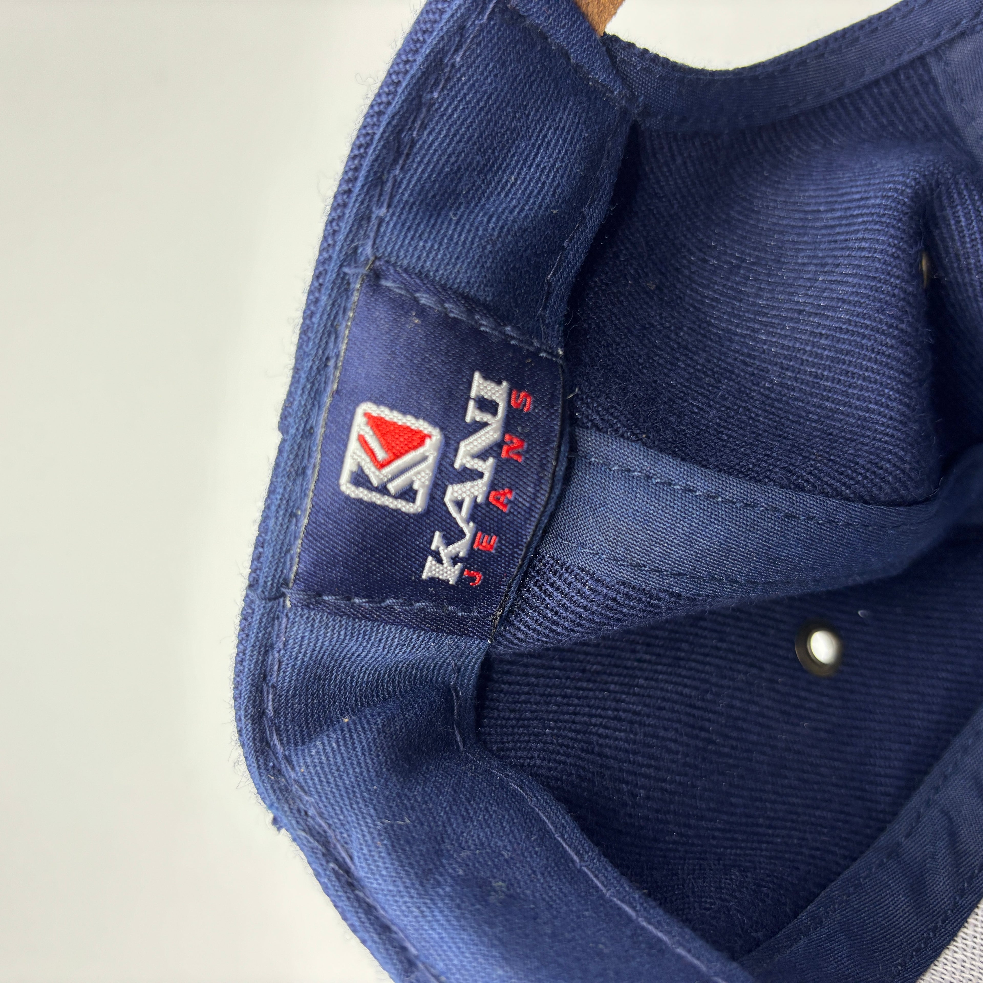 Vintage Karl Kani Jeans Varsity Team Navy Blue Strapback Hat