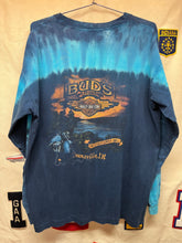 Load image into Gallery viewer, Vintage Harley Davidson Buds Evansville Indiana Blue Tie Dye Longsleeve: Large
