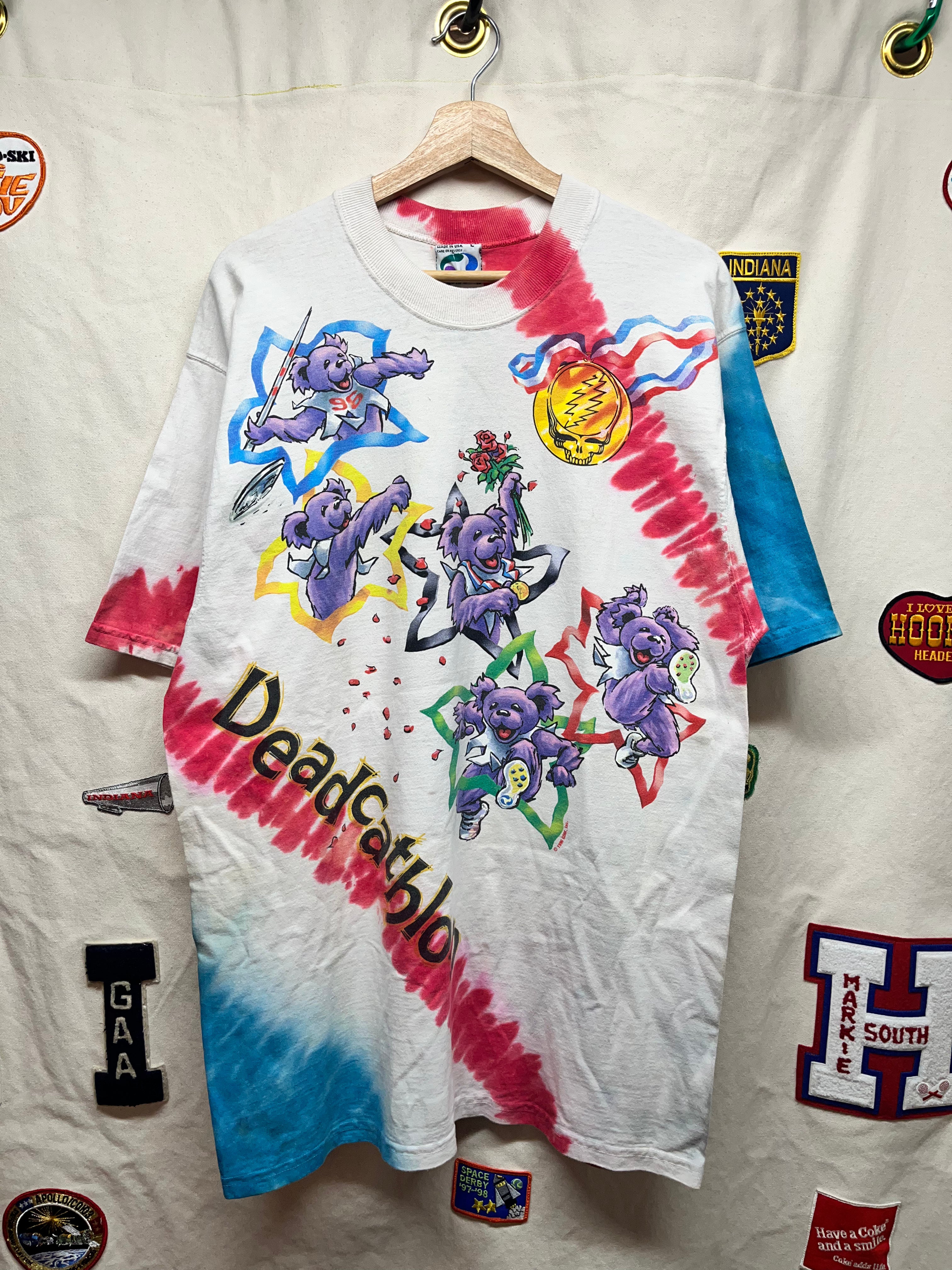 Vintage Grateful Dead Olympics Deadcathlon Liquid Blue Large Shirt