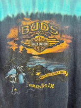 Load image into Gallery viewer, Vintage Harley Davidson Buds Evansville Indiana Blue Tie Dye Longsleeve: Large
