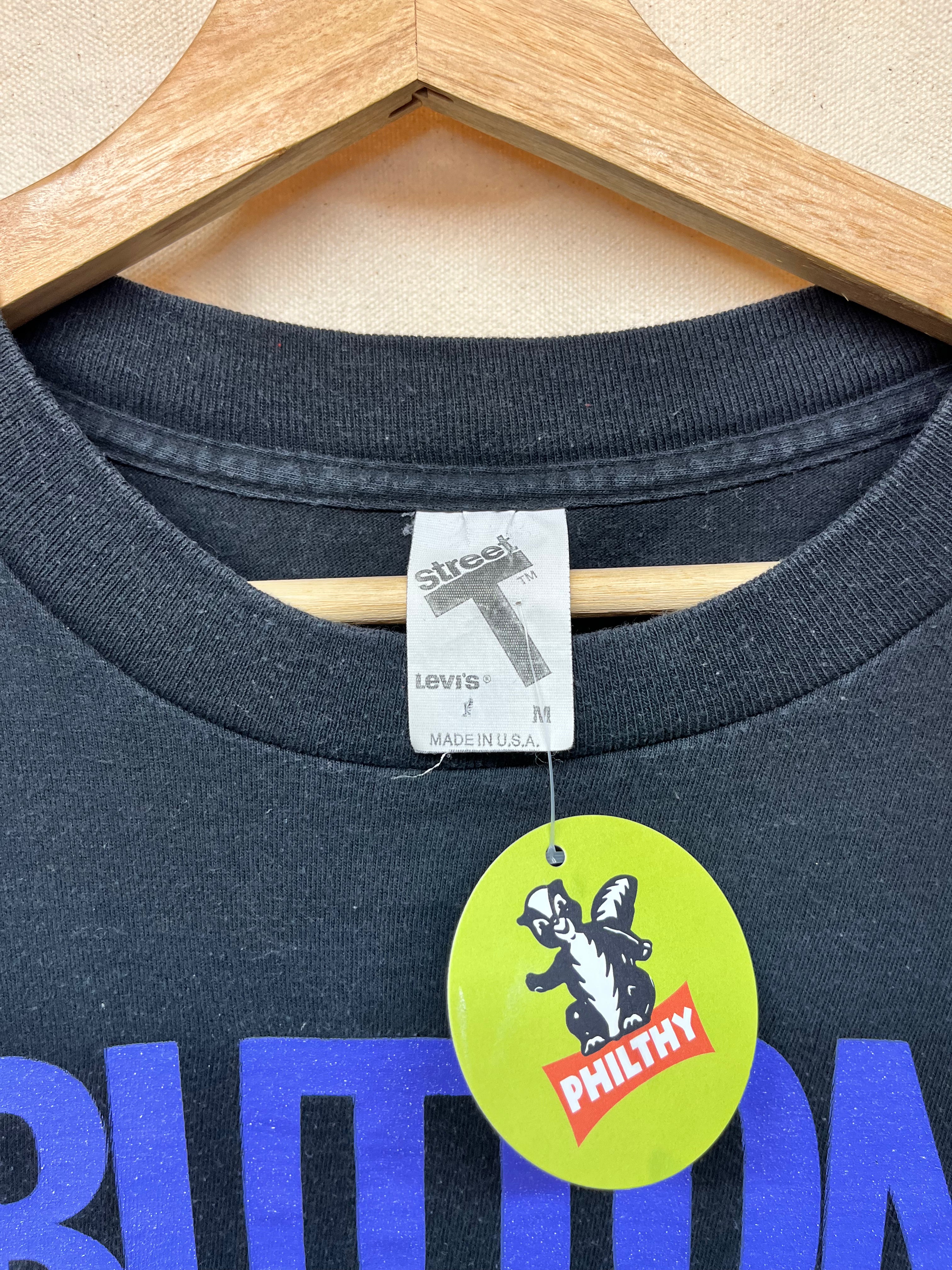 Vintage Levi's 501 Button Your Fly Black Street T-Shirt: Medium