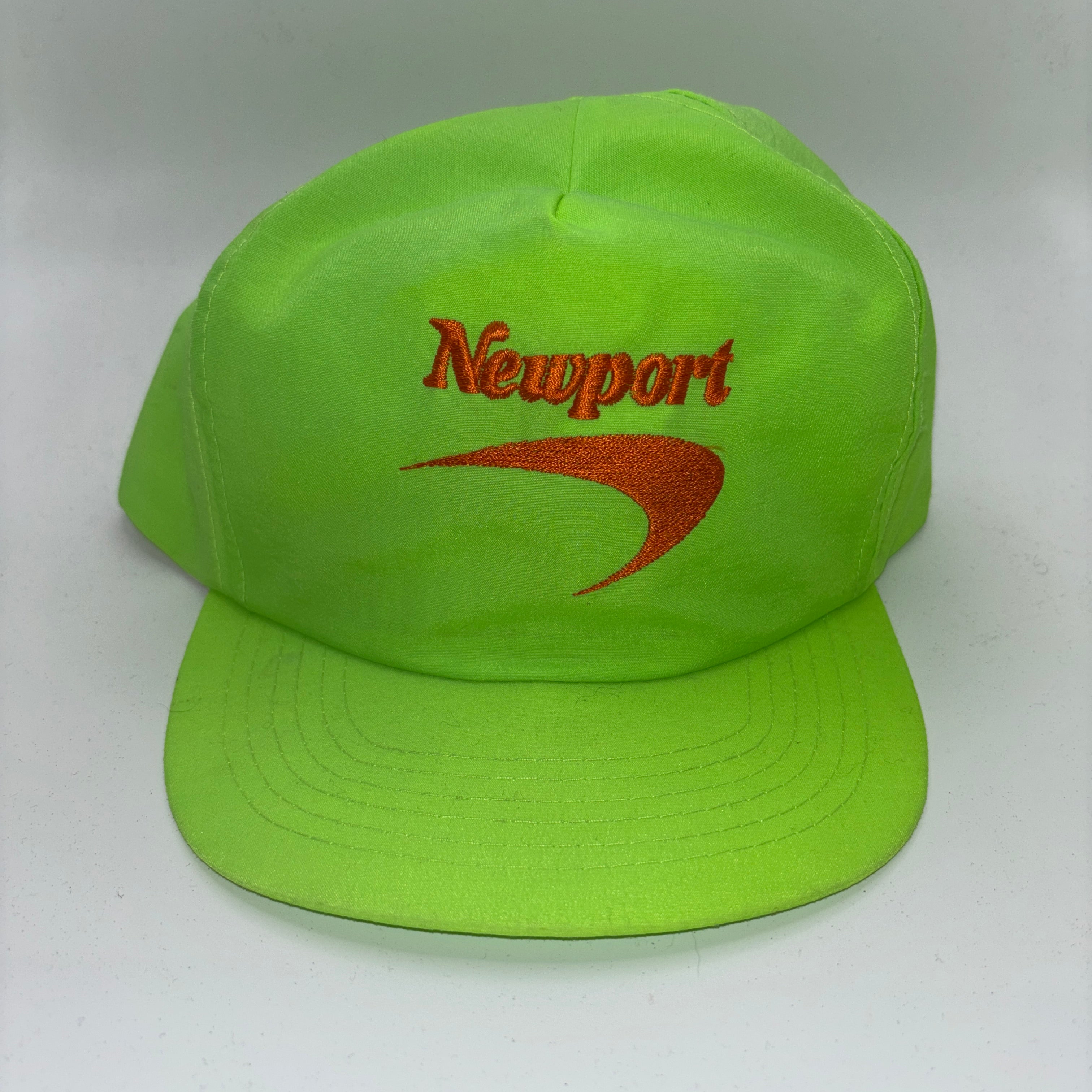 Vintage Newport Cigarettes 90's Neon Green Nylon Snapback Hat
