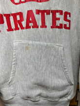 Load image into Gallery viewer, VIntage Champion Reverse Weave Grey Red Palatine Pirates 80&#39;s USA Hoodie Sweatshirt: Large
