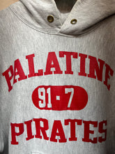 Load image into Gallery viewer, VIntage Champion Reverse Weave Grey Red Palatine Pirates 80&#39;s USA Hoodie Sweatshirt: Large
