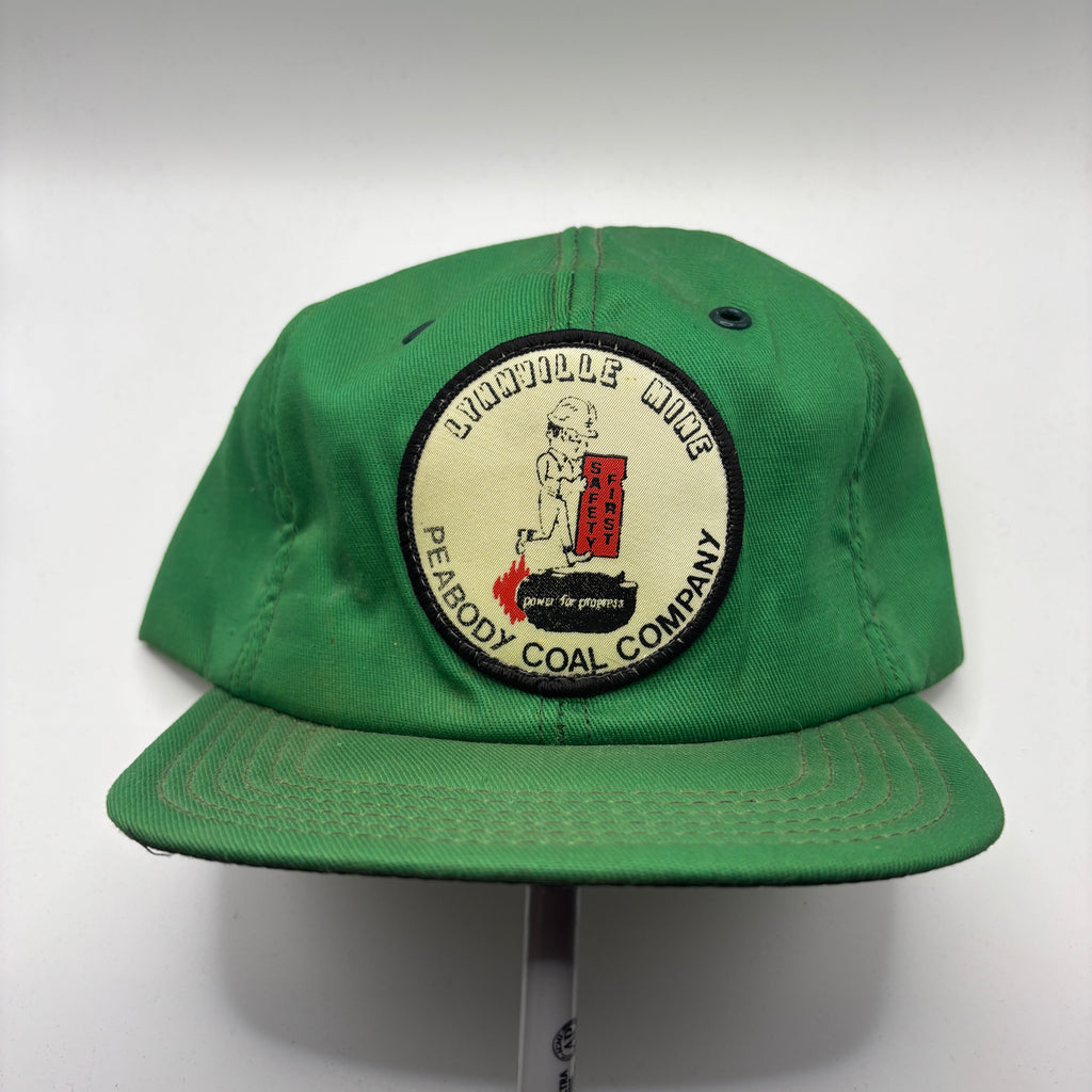 Vintage Peabody Coal Company Lynnville Mine 80's Green Patch Snapback Hat
