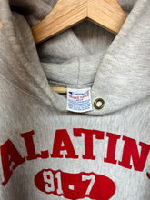 Load image into Gallery viewer, VIntage Champion Reverse Weave Grey Red Palatine Pirates 80&#39;s USA Hoodie Sweatshirt: Large
