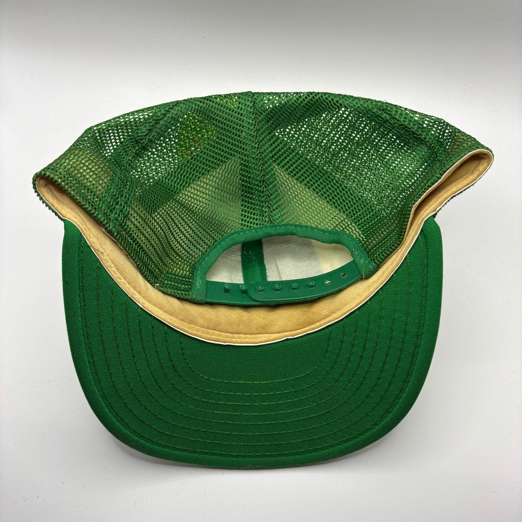 Vintage Boston Celtics NBA Lucky Stripes AJD Green Mesh Trucker Snapback Hat