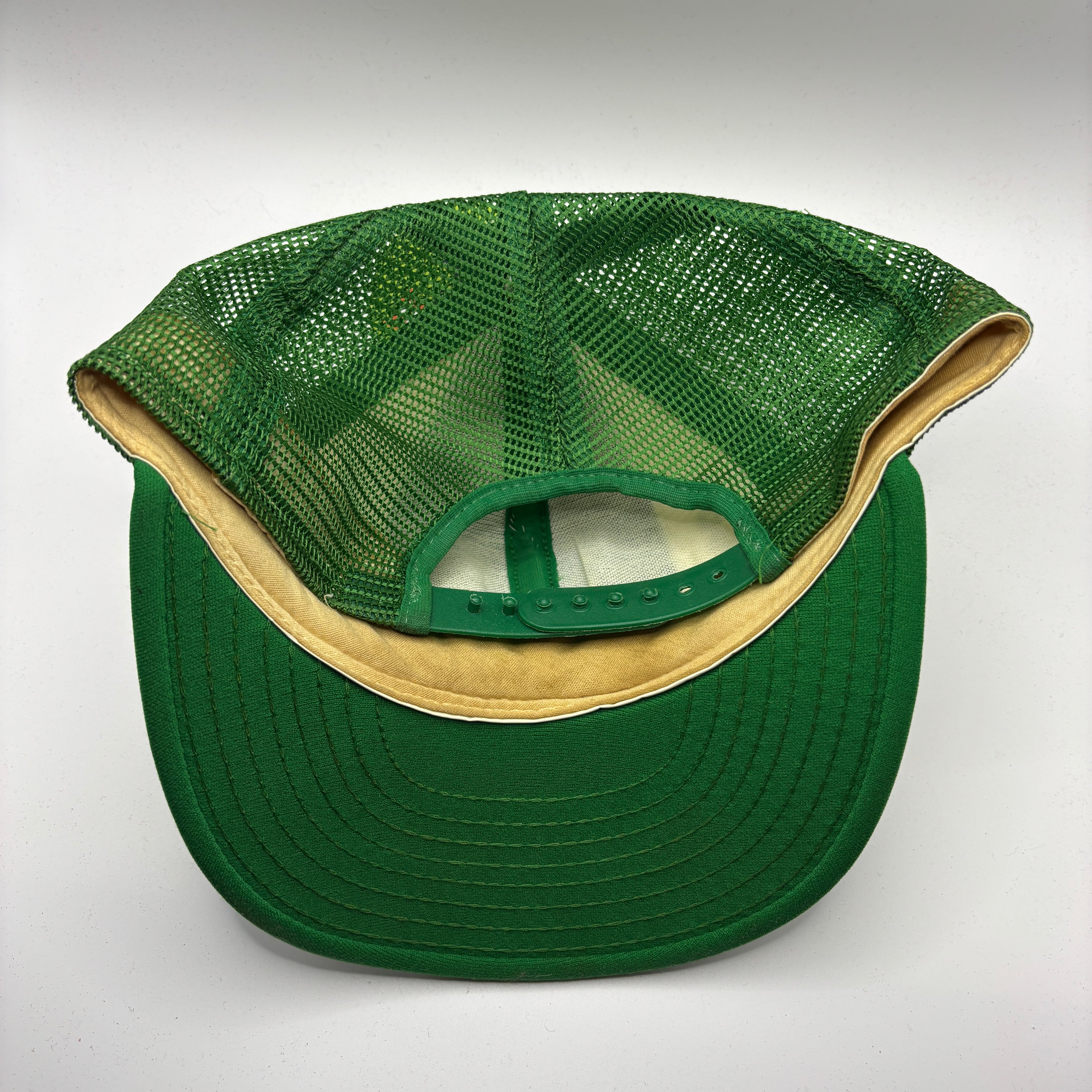 Vintage Boston Celtics NBA Lucky Stripes AJD Green Mesh Trucker Snapback Hat