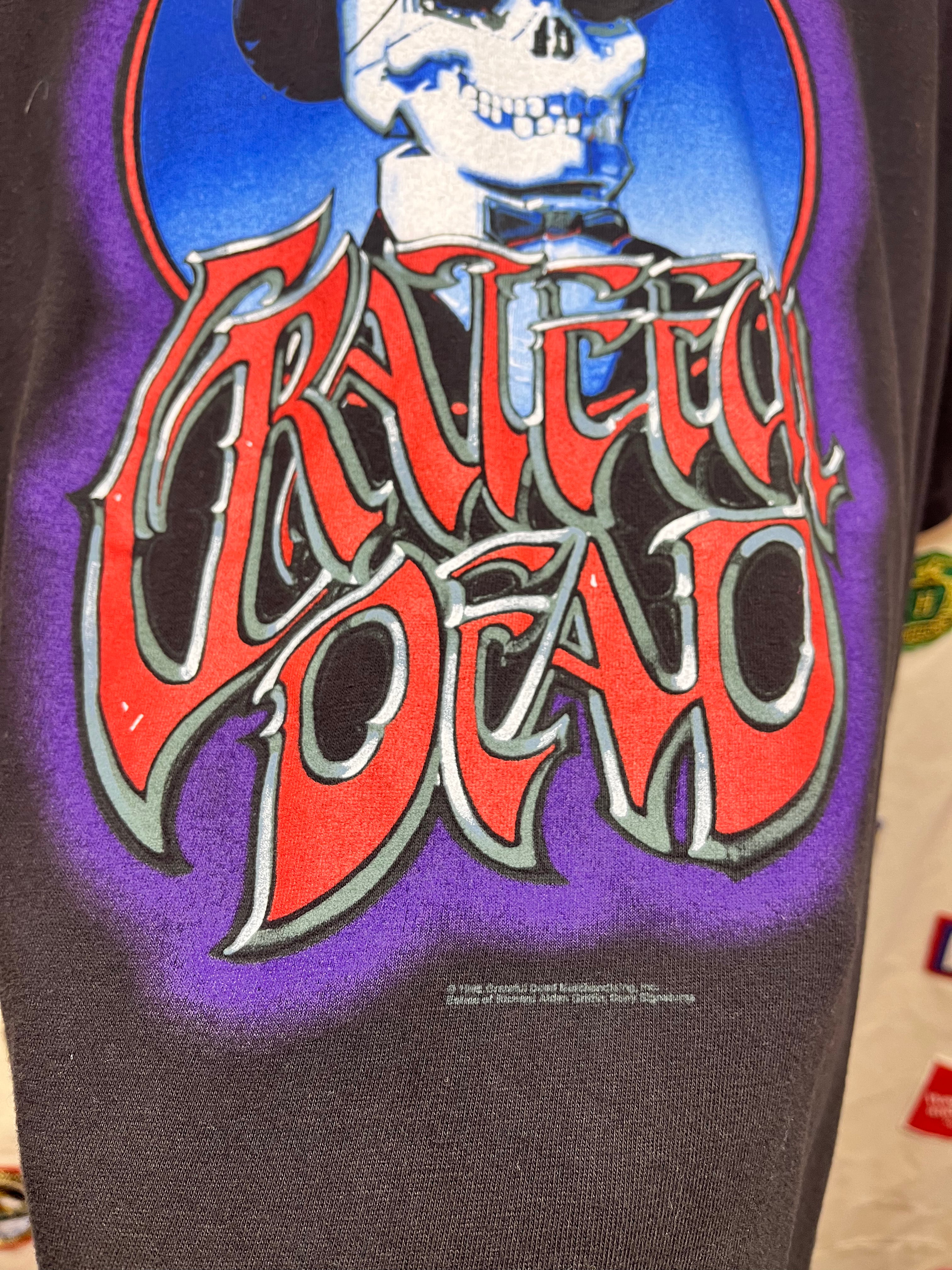 Vtg Grateful Dead Skeleton Top Hat Tux 1996 Chronies Rick Griffin T-Shirt: L