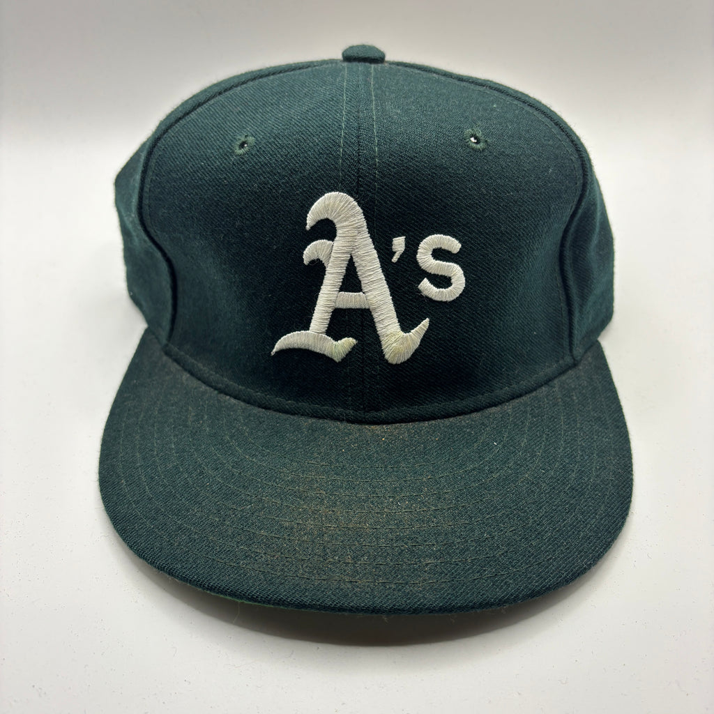 Vintage Oakland Athletics MLB Green New Era Wool Pro Model Fitted Hat: 7