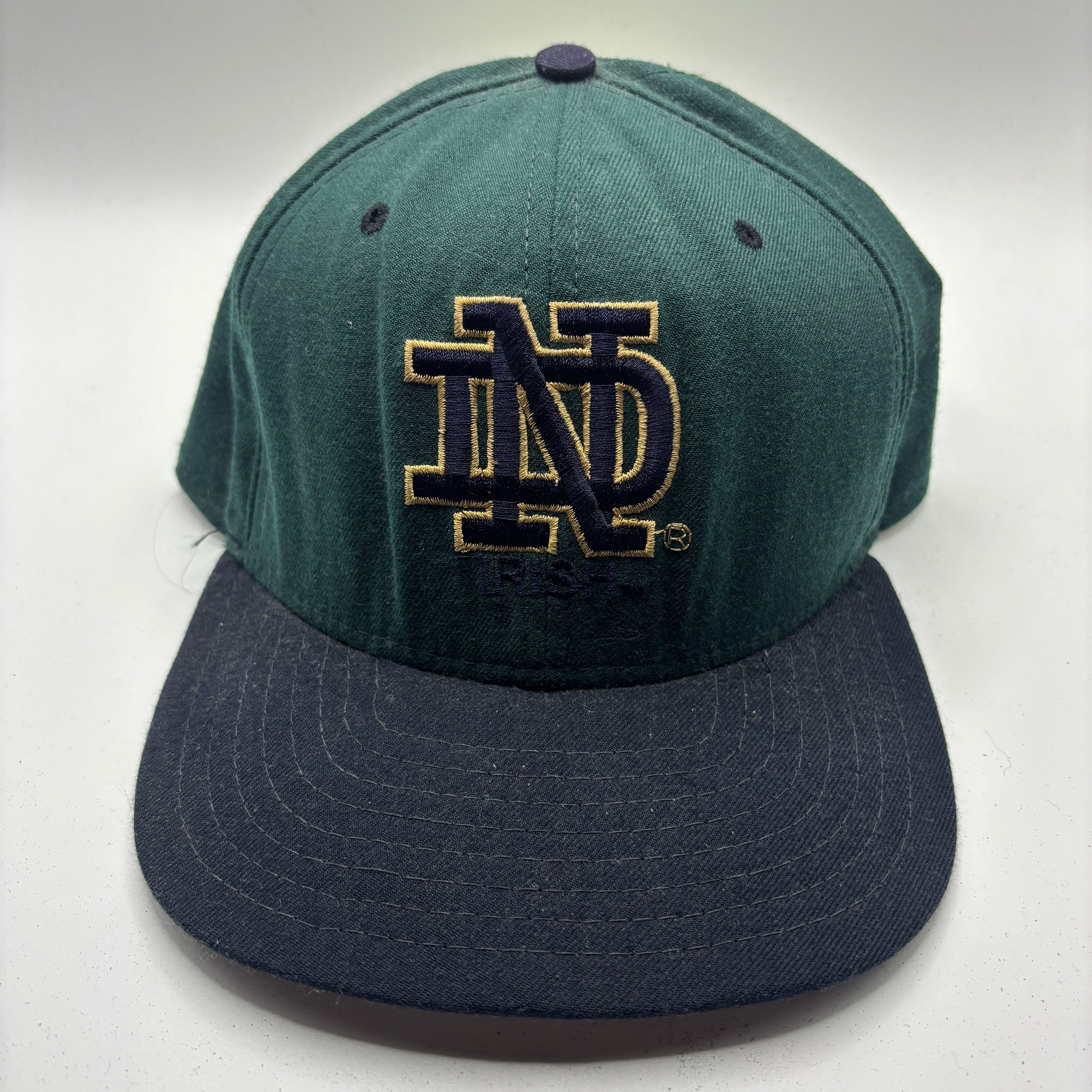 Vintage University of Notre Dame Irish 80's Green New Era Snapback Hat