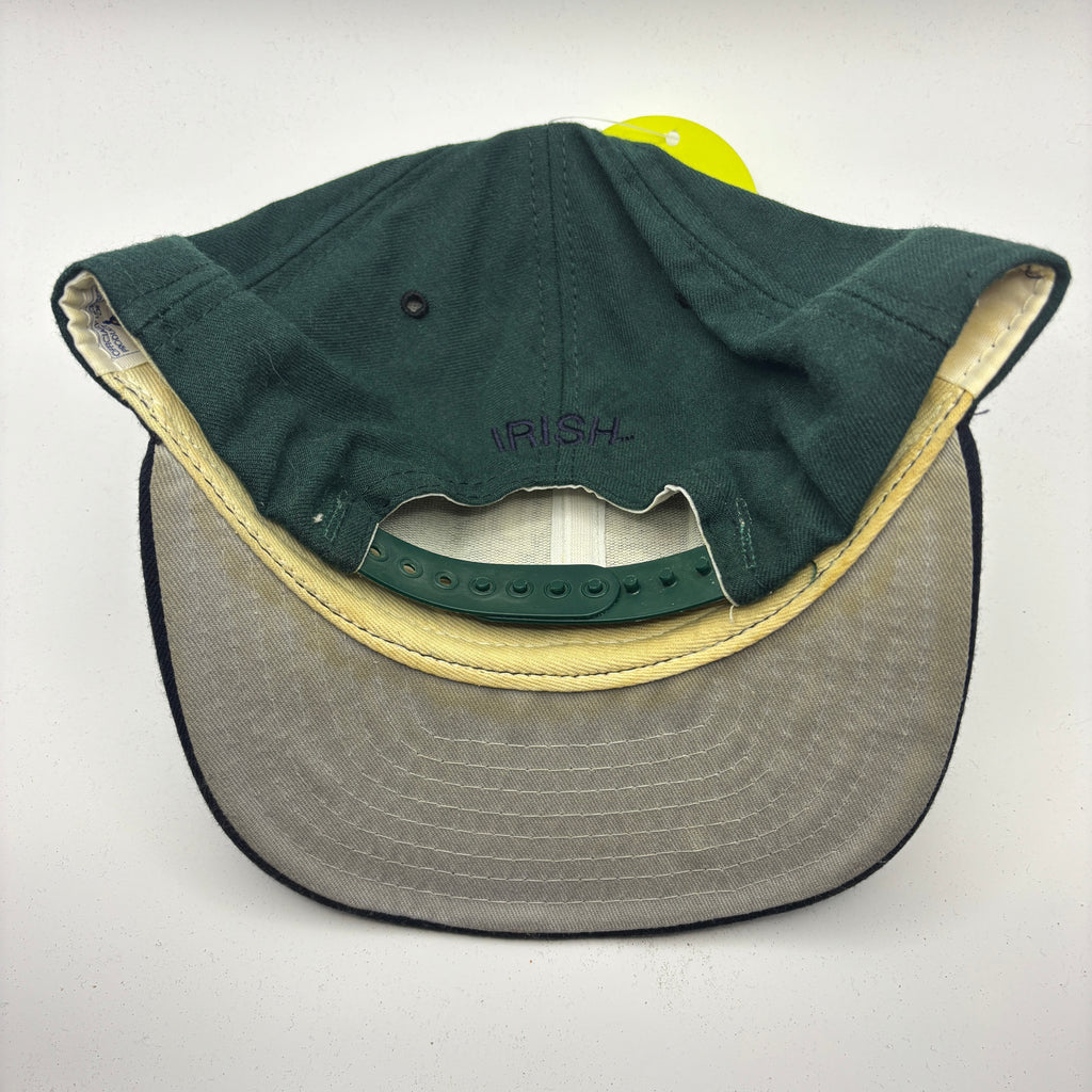 Vintage University of Notre Dame Irish 80's Green New Era Snapback Hat