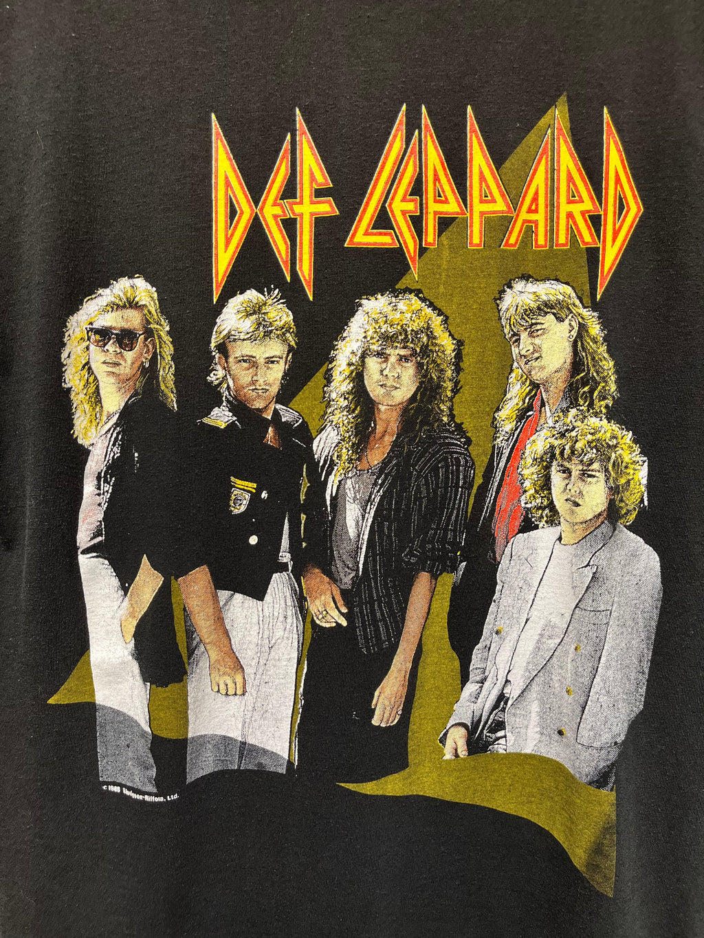 Vintage 1987 1988 Def Leppard Hysteria Concert Tour Bootleg Ched Hair Band 80's T-Shirt: Medium