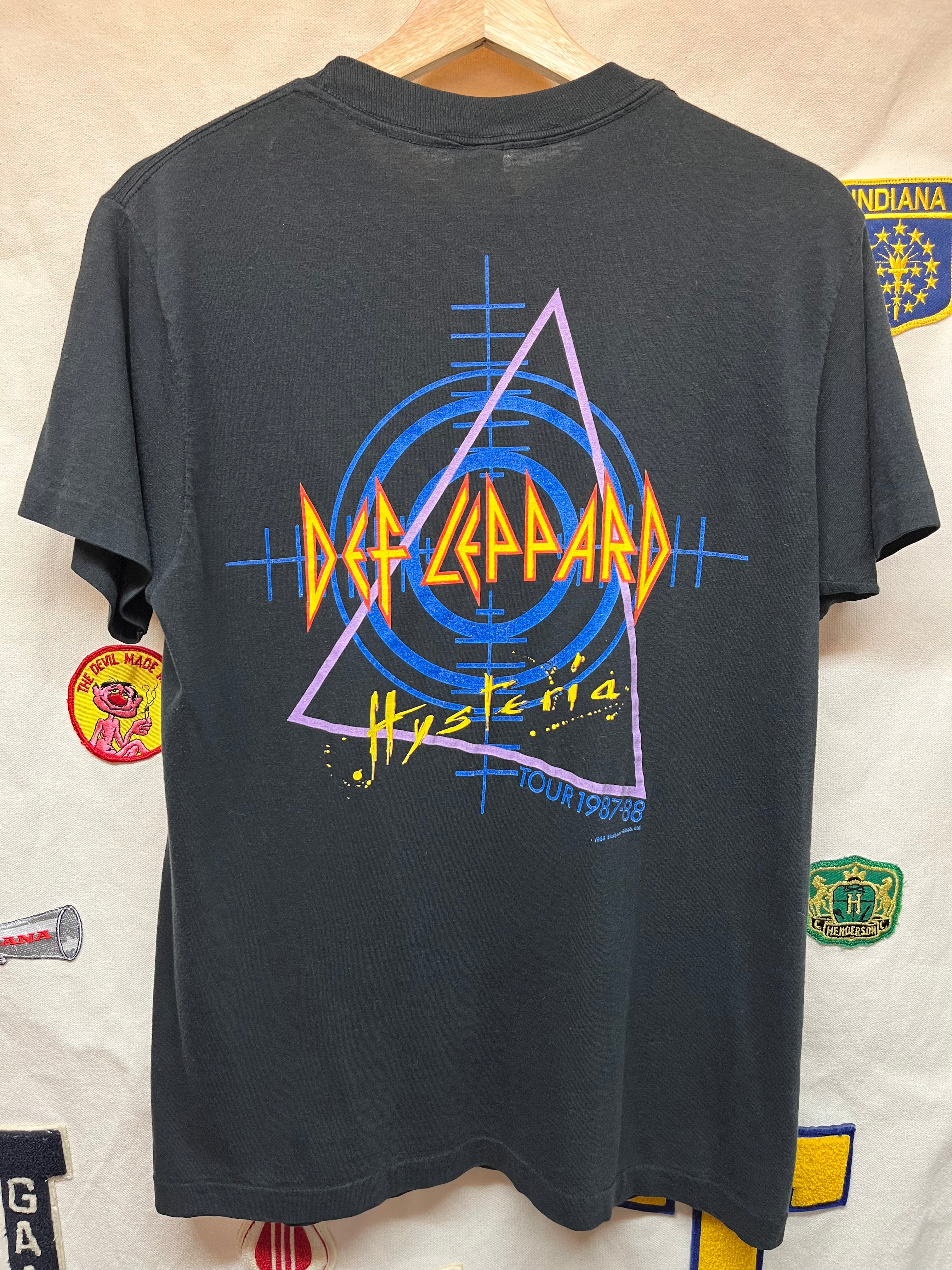 Vintage 1987 1988 Def Leppard Hysteria Concert Tour Bootleg Ched Hair Band 80's T-Shirt: Medium