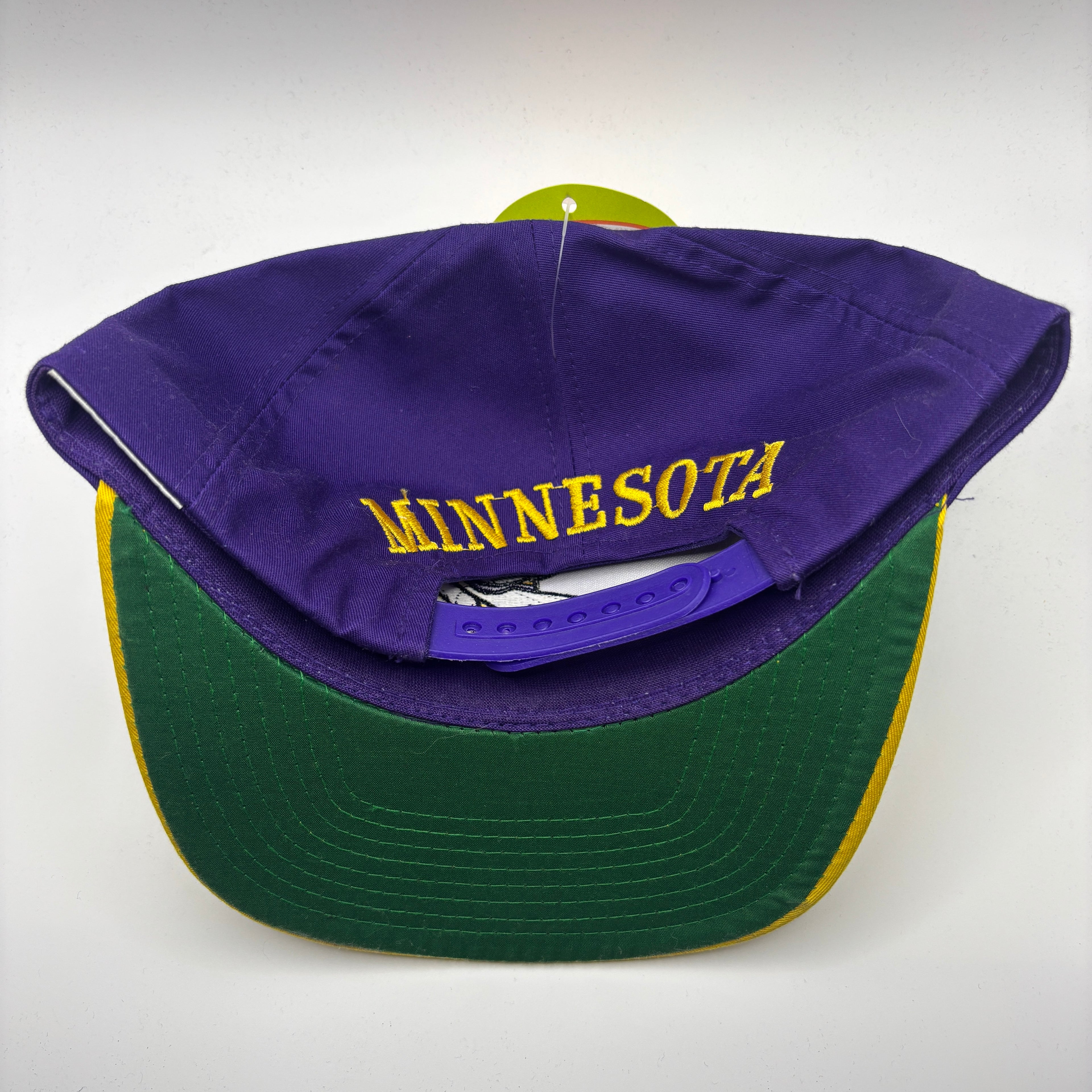 Vintage Minnesota Vikings NFL AJD Embroidered Purple Snapback Hat