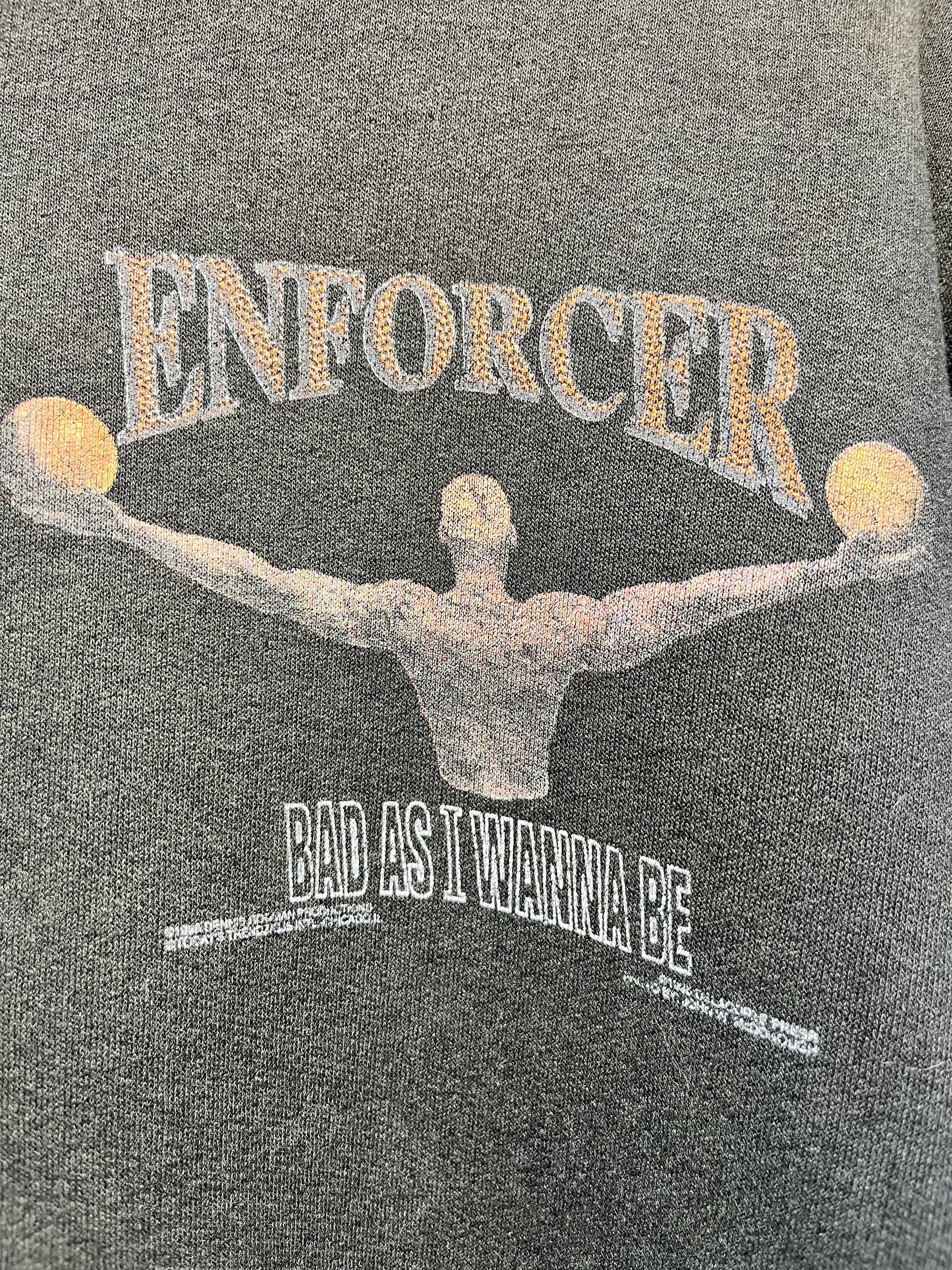 Vintage Dennis Rodman Bad As I Wanna Be 1996 Bulls Enforcer Black Crewneck Sweatshirt: Medium Medium