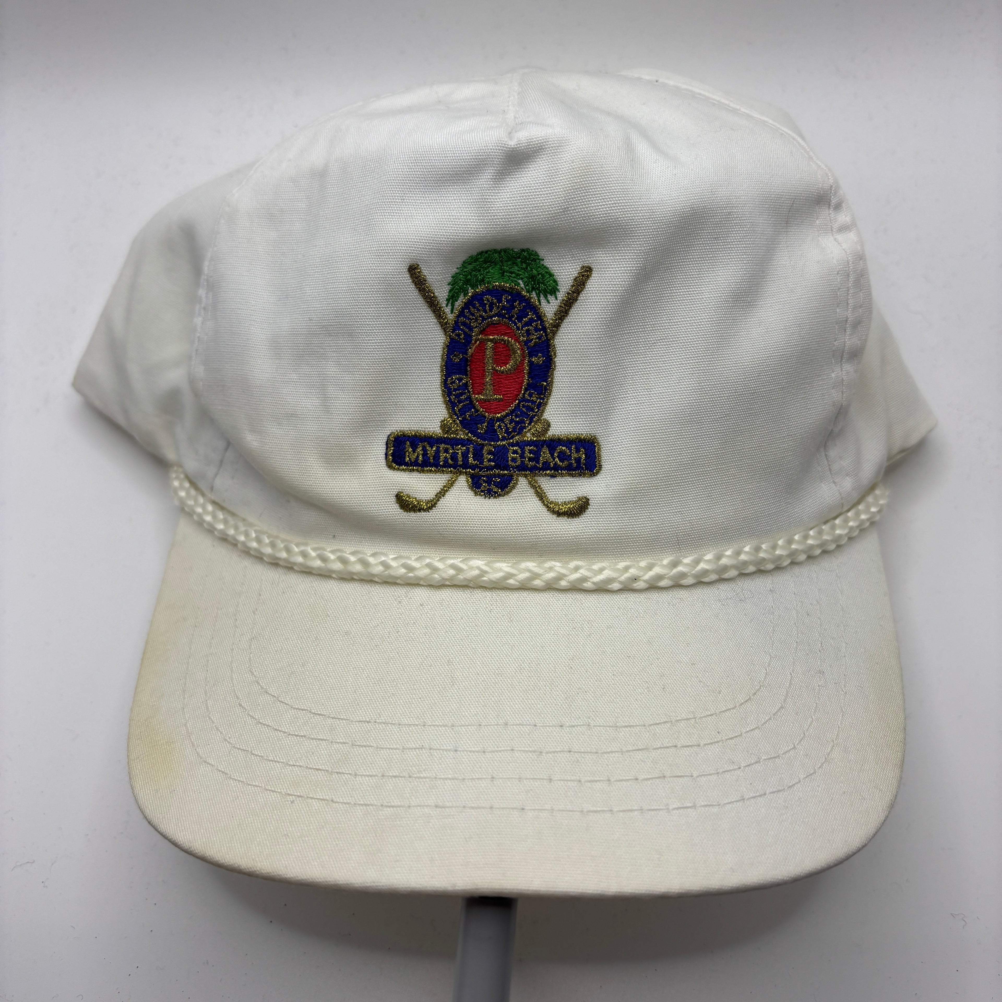 Vintage Poindexter Golf Resort Myrtle Beach South Carolina White Snapback Hat