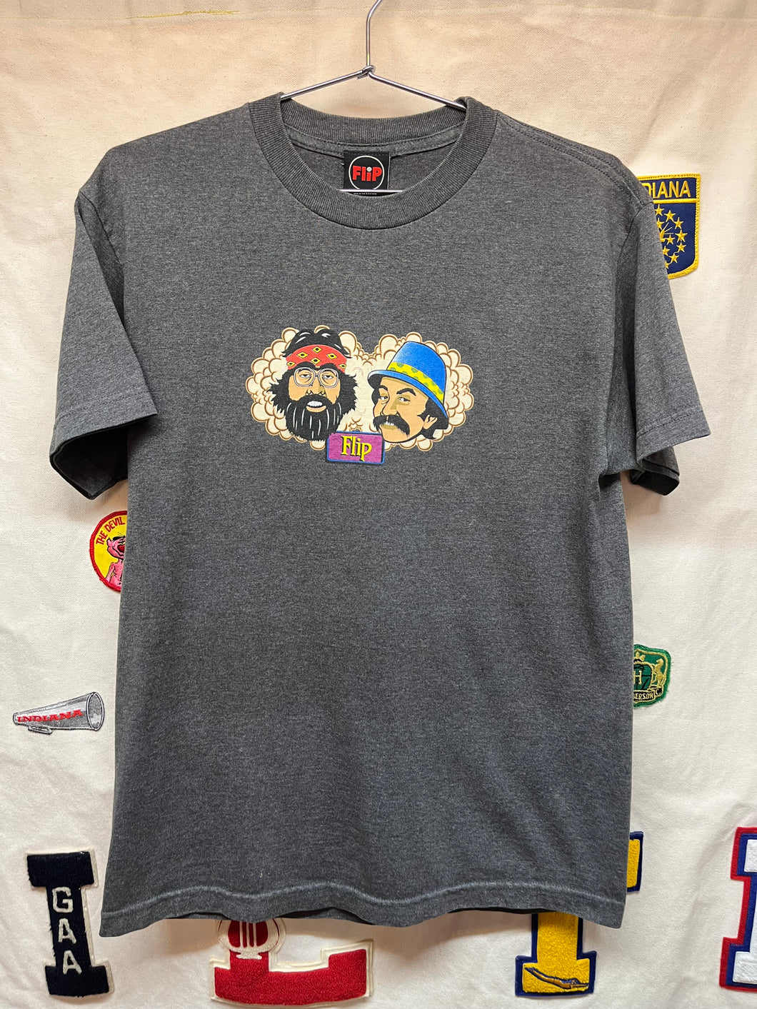 Vintage Flip Skateboards Cheech and Chong Smoke Gray T-Shirt: Medium