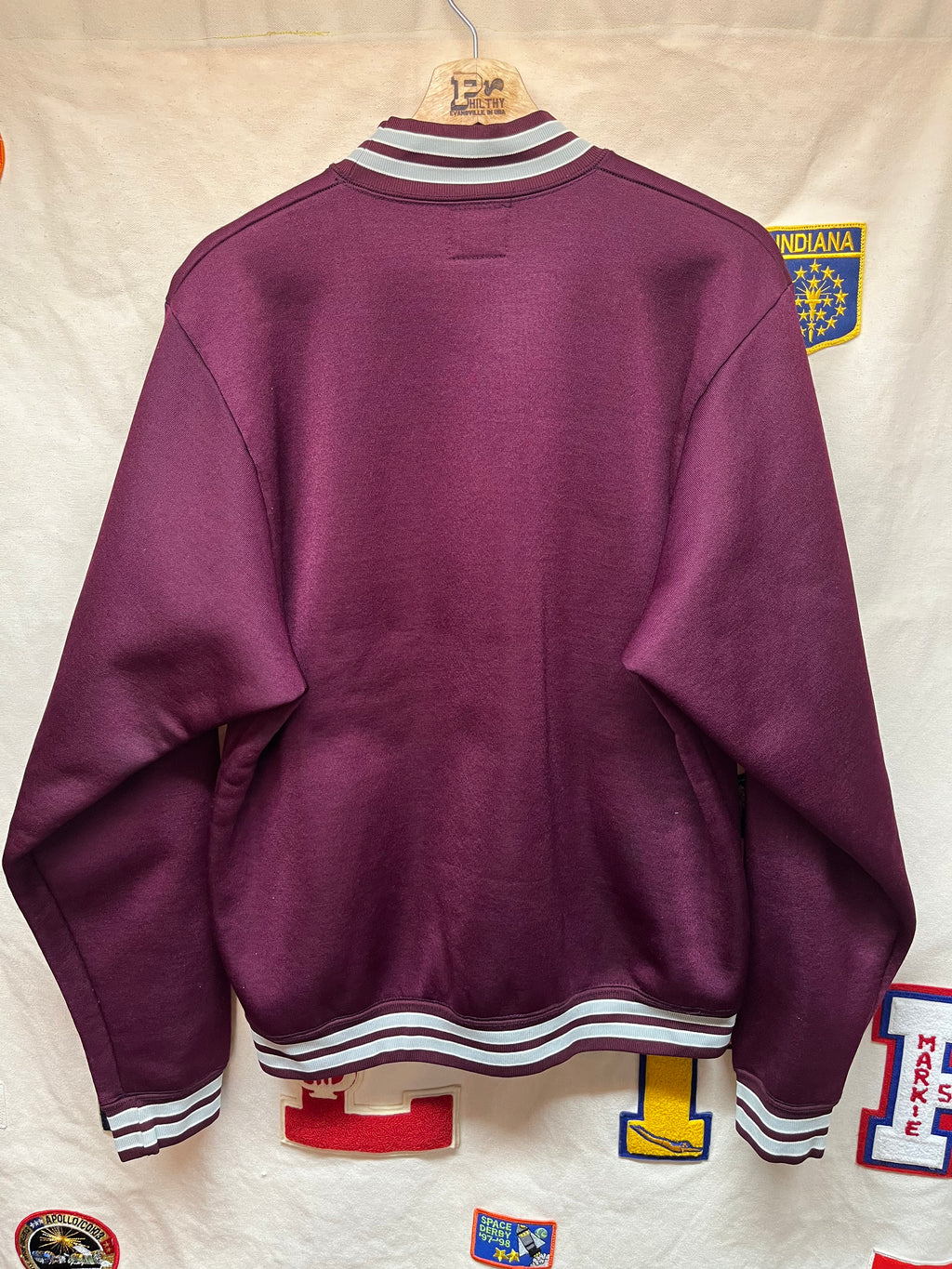 Vintage 60's Mt. Vernon Champion Products Nylon Crewneck Mockneck Burgandy Sweatshirt: XL