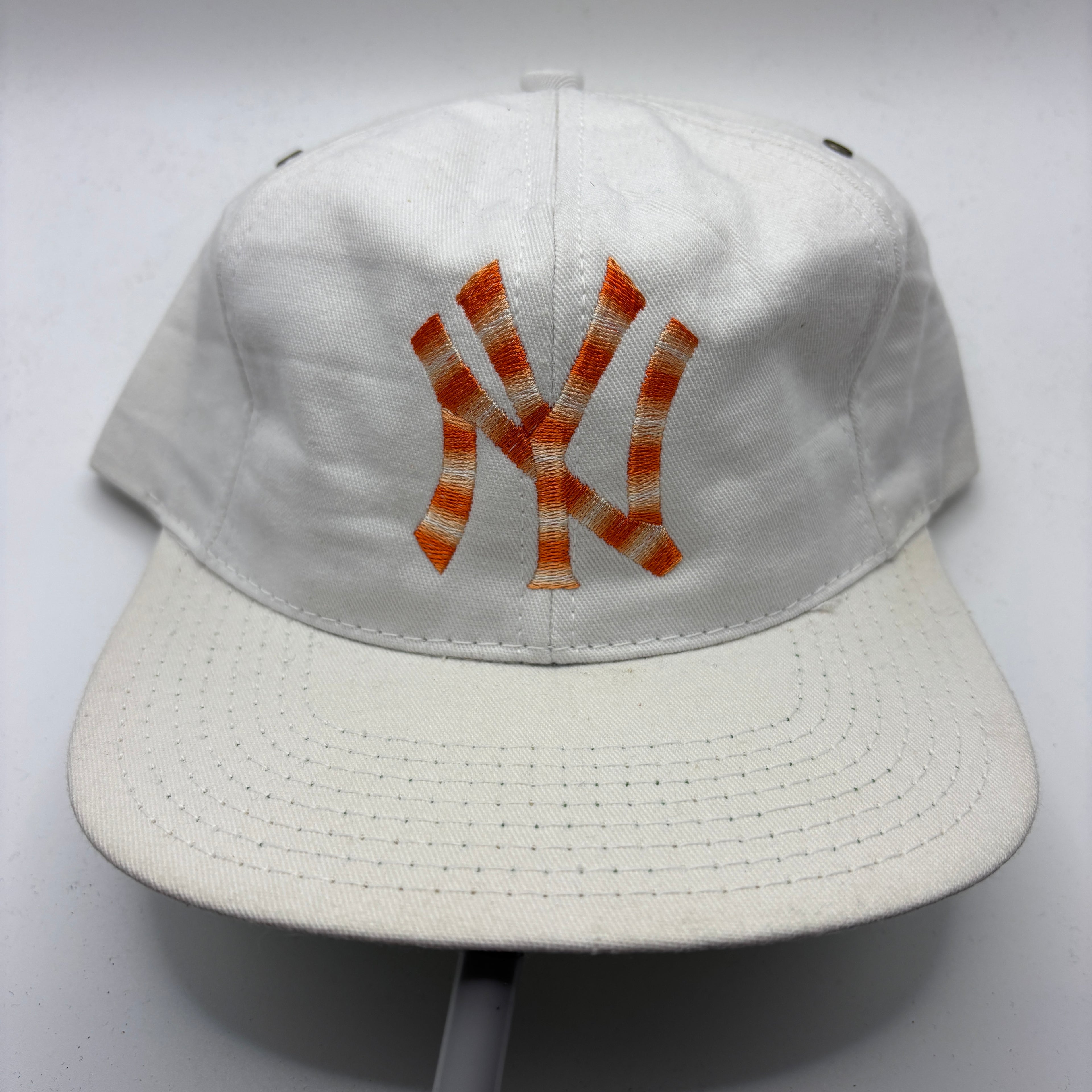 Vintage New York Yankees NY Gradient Orange White Snapback Hat