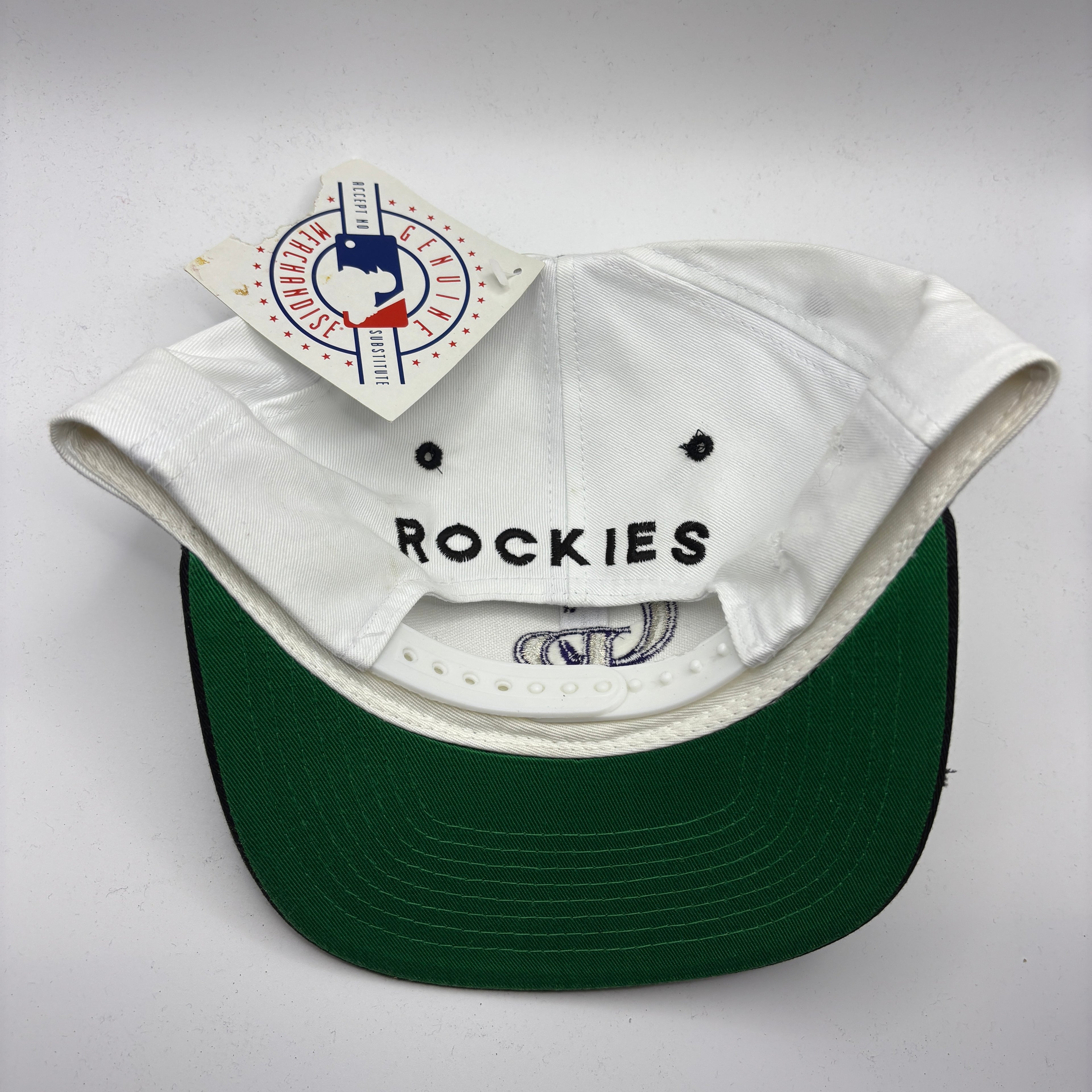 Vintage Colorado Rockies CR MLB White Snapback Hat