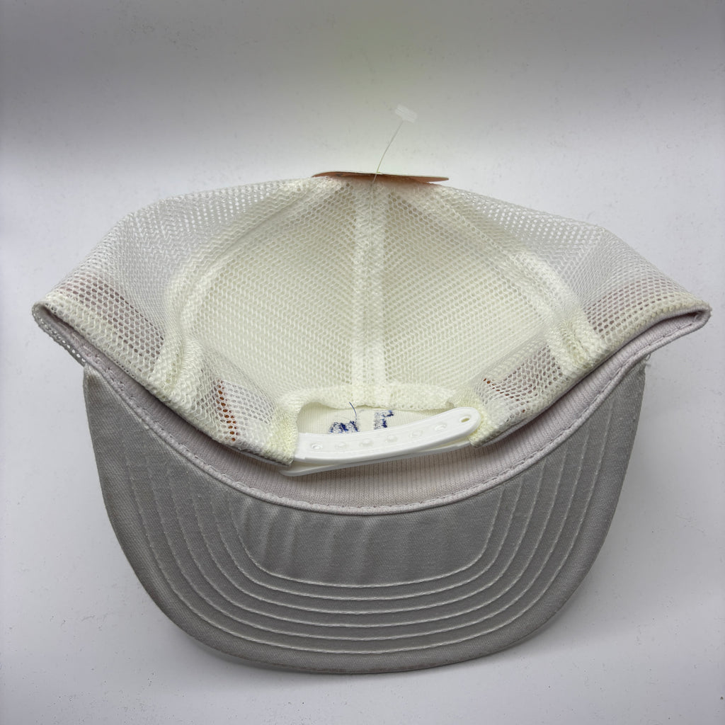 Vintage Los Angeles Dodgers White Blue Gradient Mesh Trucker Snapback Hat.