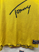 Load image into Gallery viewer, Vintage Tommy Hilfiger Jeans Yellow Script Soccer Jersey: Large
