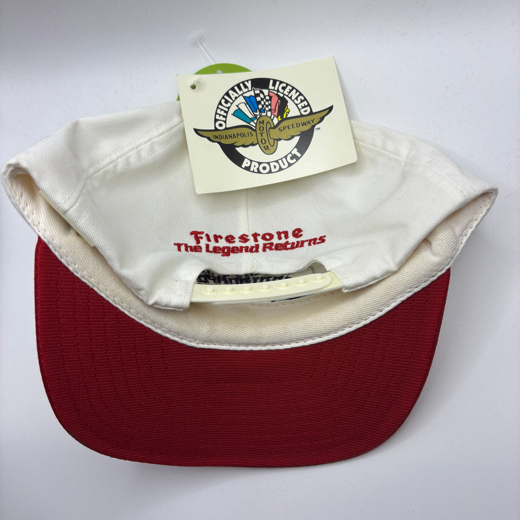 Vintage Indianapolis 500 Race 1996 79th Indy Firestone White Red Snapback Hat NWT
